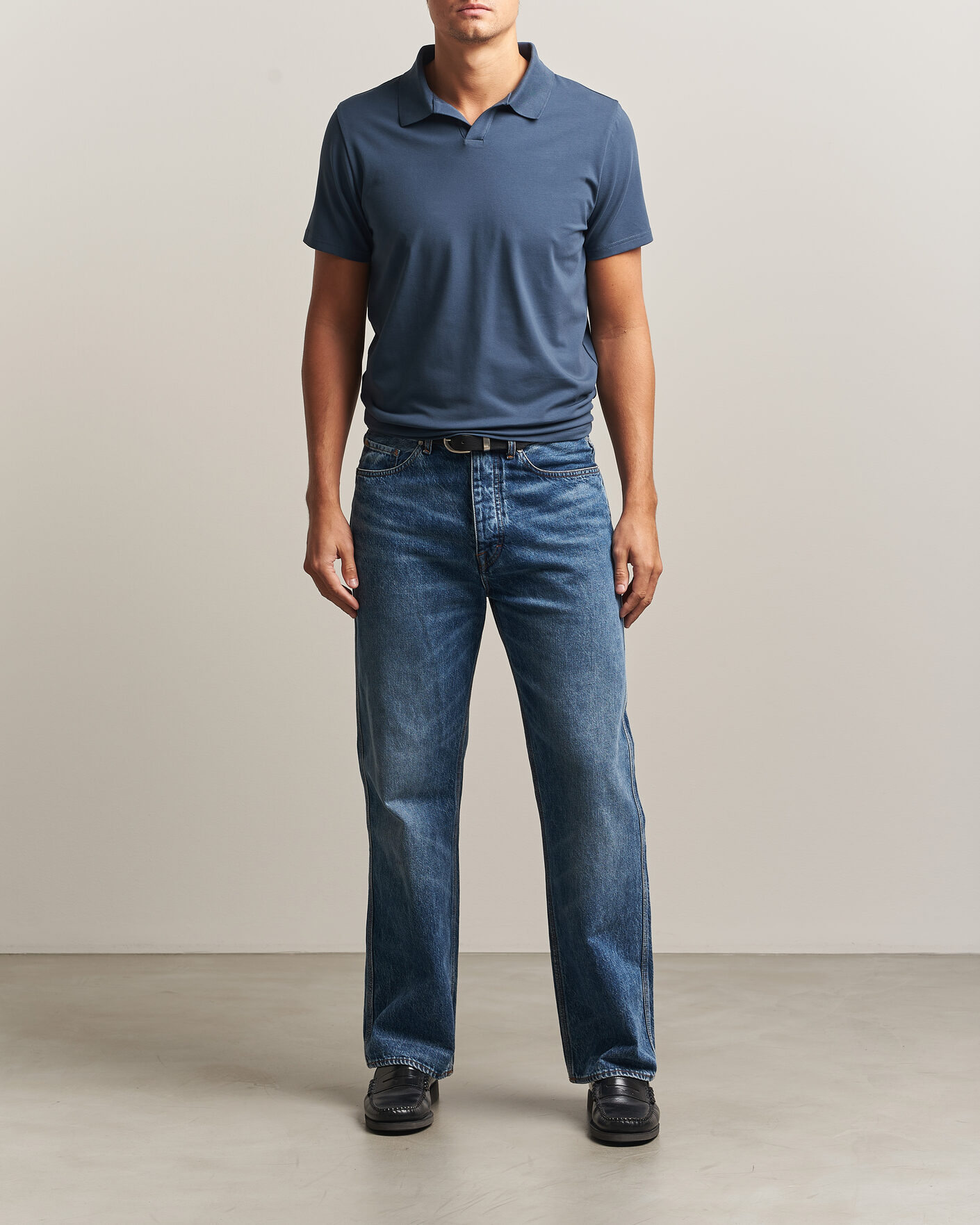 Herren | Poloshirts | Filippa K | Soft Lycra Polo T-Shirt Stone Blue