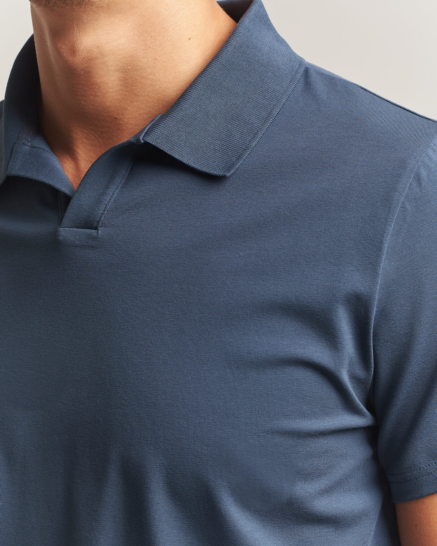 Herren | Poloshirts | Filippa K | Soft Lycra Polo T-Shirt Stone Blue