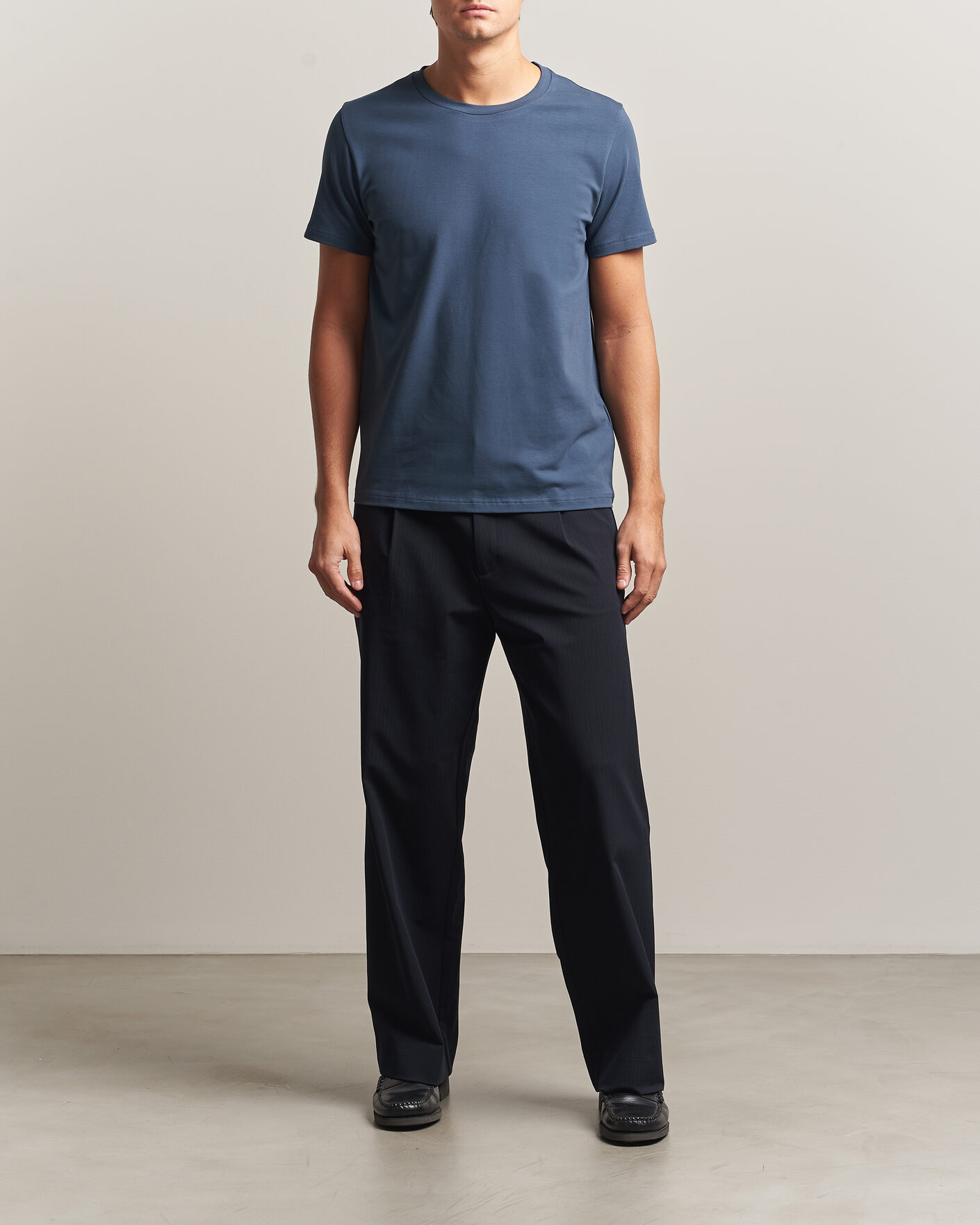 Herren | T-Shirts | Filippa K | Soft Lycra T-Shirt Stone Blue