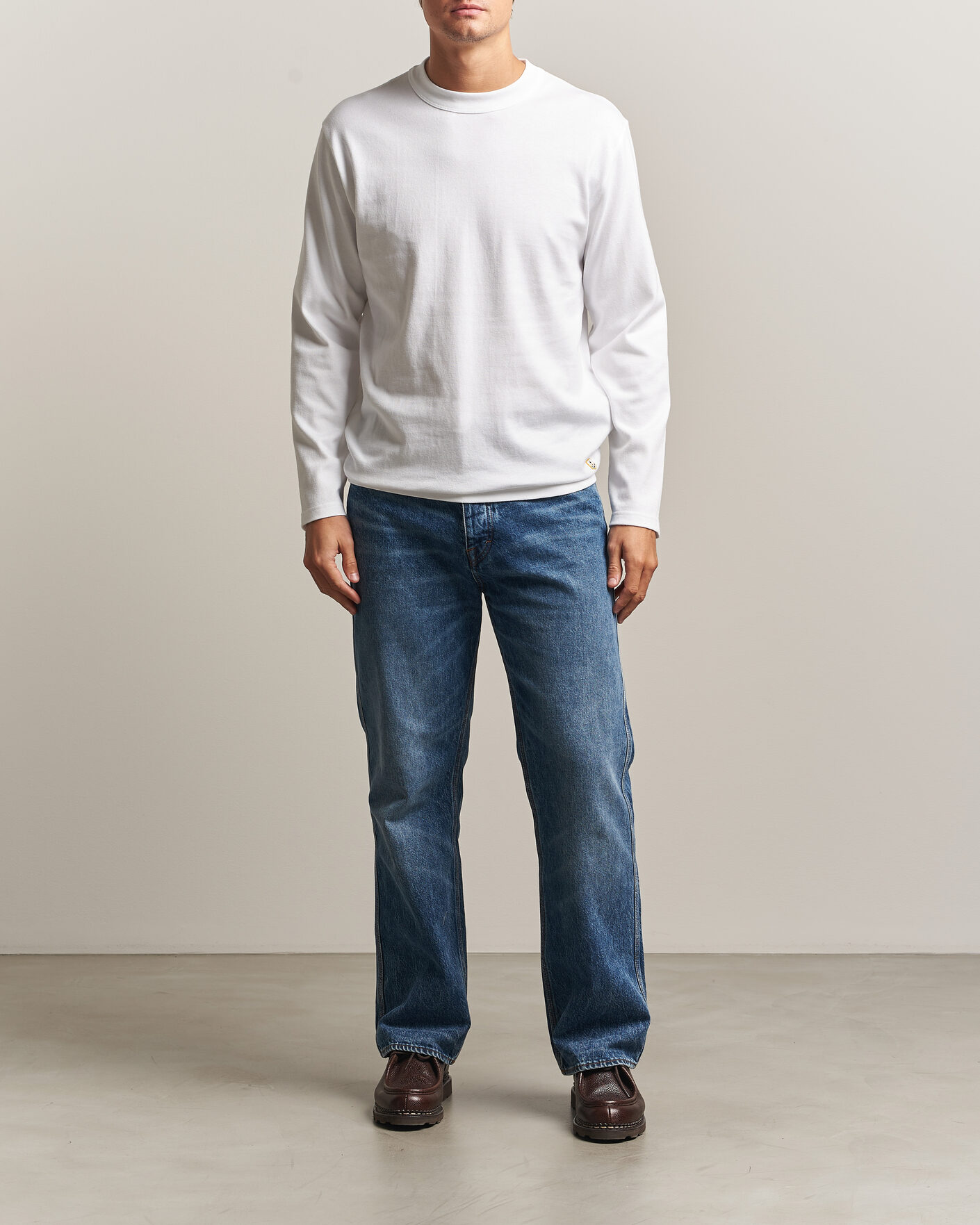 Herren | T-Shirts | Armor-lux | Heritage Long Sleeve Cotton T-Shirt White