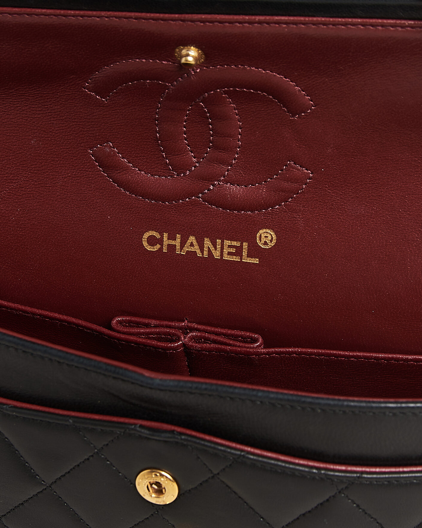 Herren | Pre-Owned & Vintage Bags | Chanel Pre-Owned | Classic Small Double Flap Bag Lambskin Black