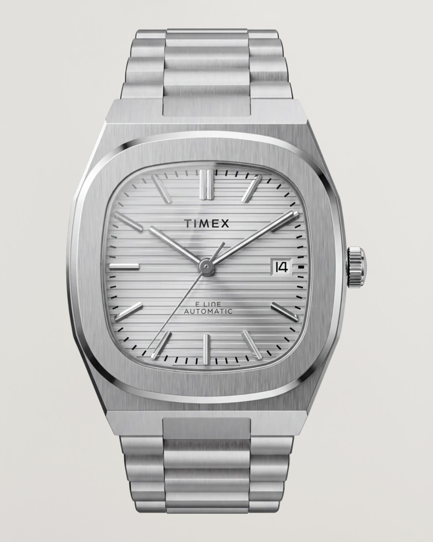 Herren | Timex Automatic E Line Stainless Steel 38mm Silver Dial | Timex | Automatic E Line Stainless Steel 38mm Silver Dial
