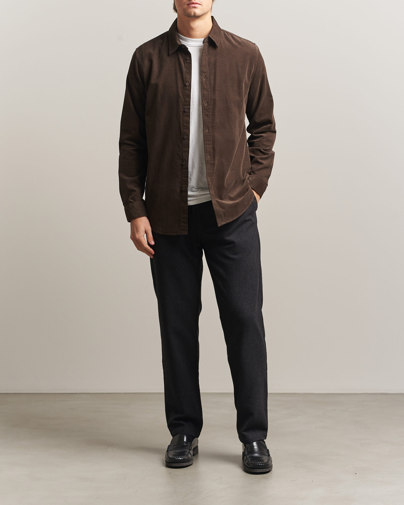 Herren | Hosen | Samsøe Samsøe | Bertil Flannel Drawstring Trousers Black Melange