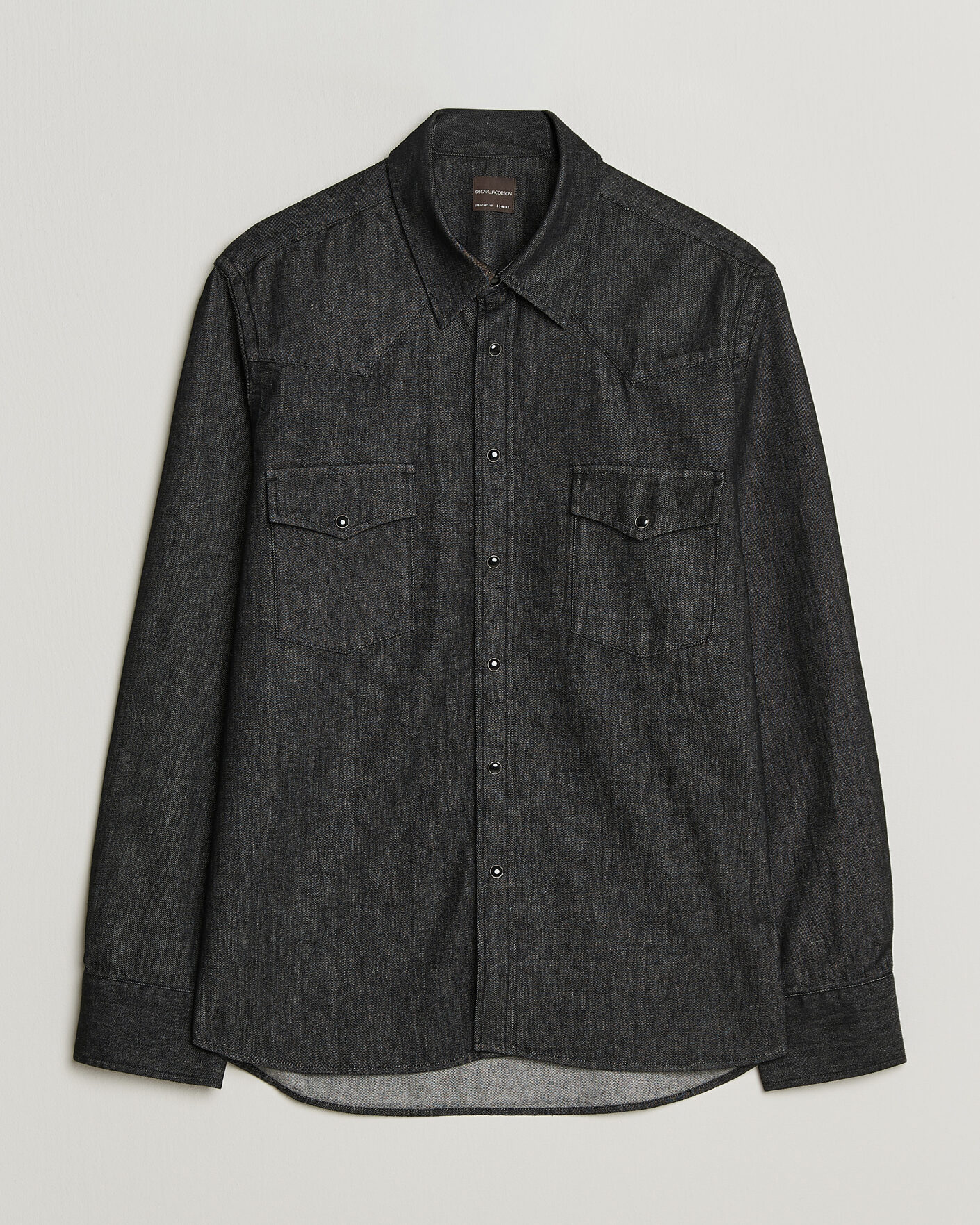 Herren | Hemden | Oscar Jacobson | Straight Fit Western Shirt Dark Grey