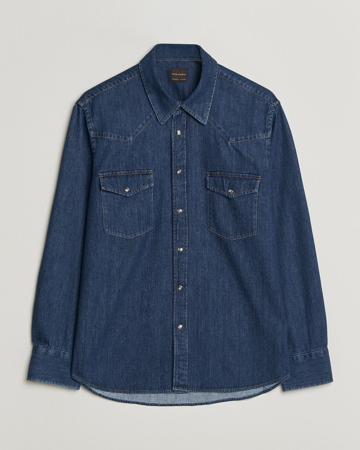 Herren | Hemden | Oscar Jacobson | Straight Fit Western Shirt Blue