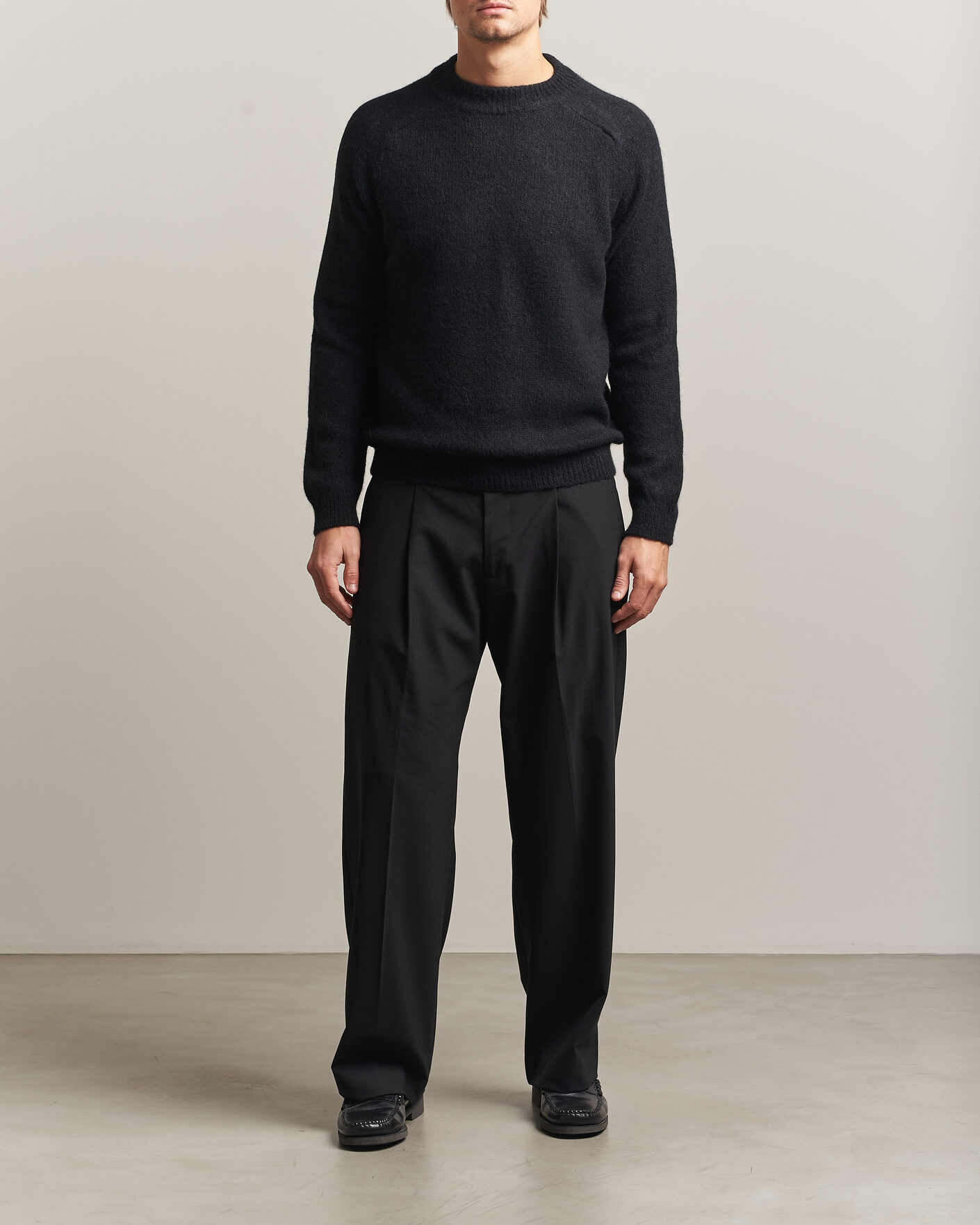 Herren | Pullover | Oscar Jacobson | Andie Alpacka/Merino Knitted Sweater Black