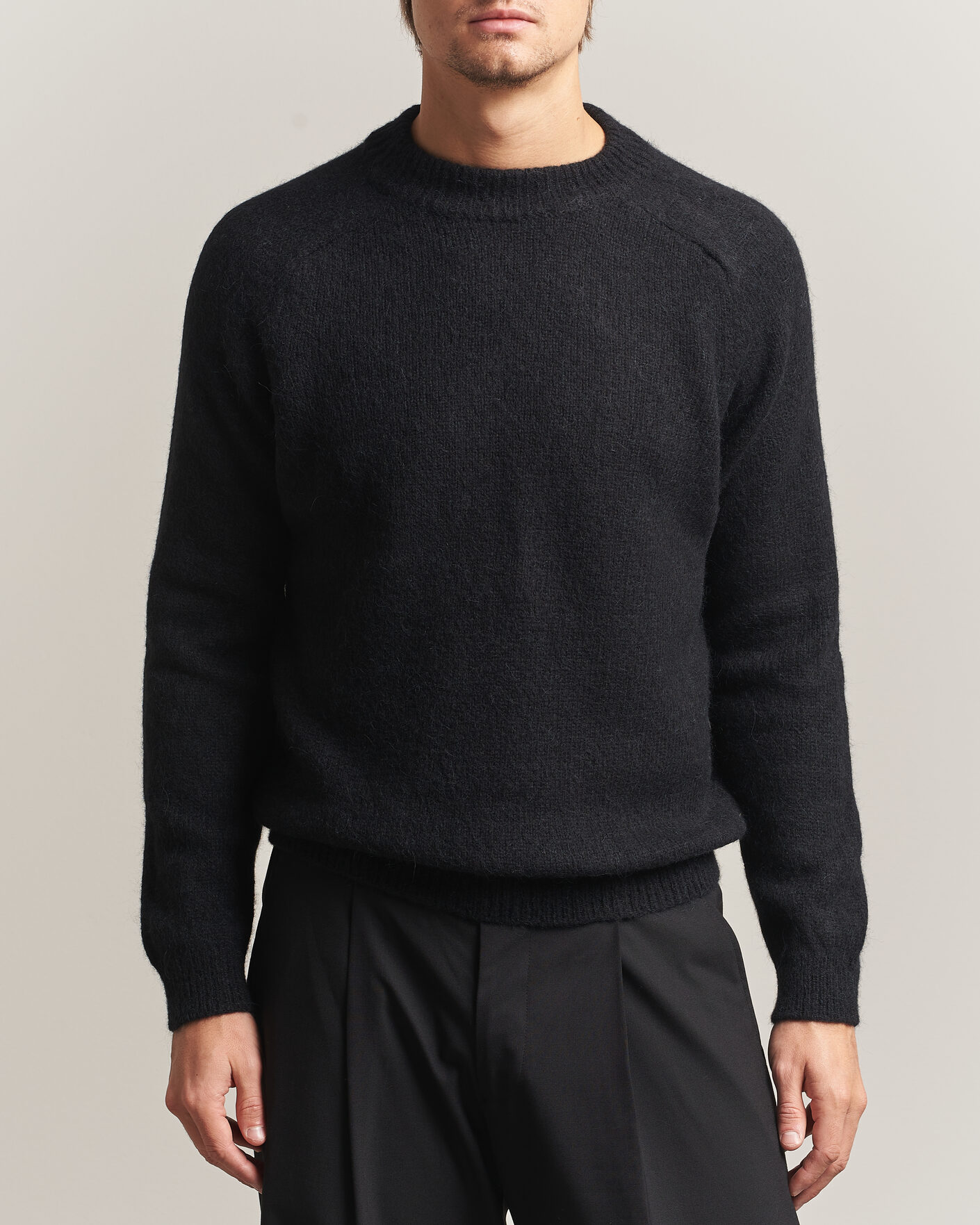 Herren | Pullover | Oscar Jacobson | Andie Alpacka/Merino Knitted Sweater Black