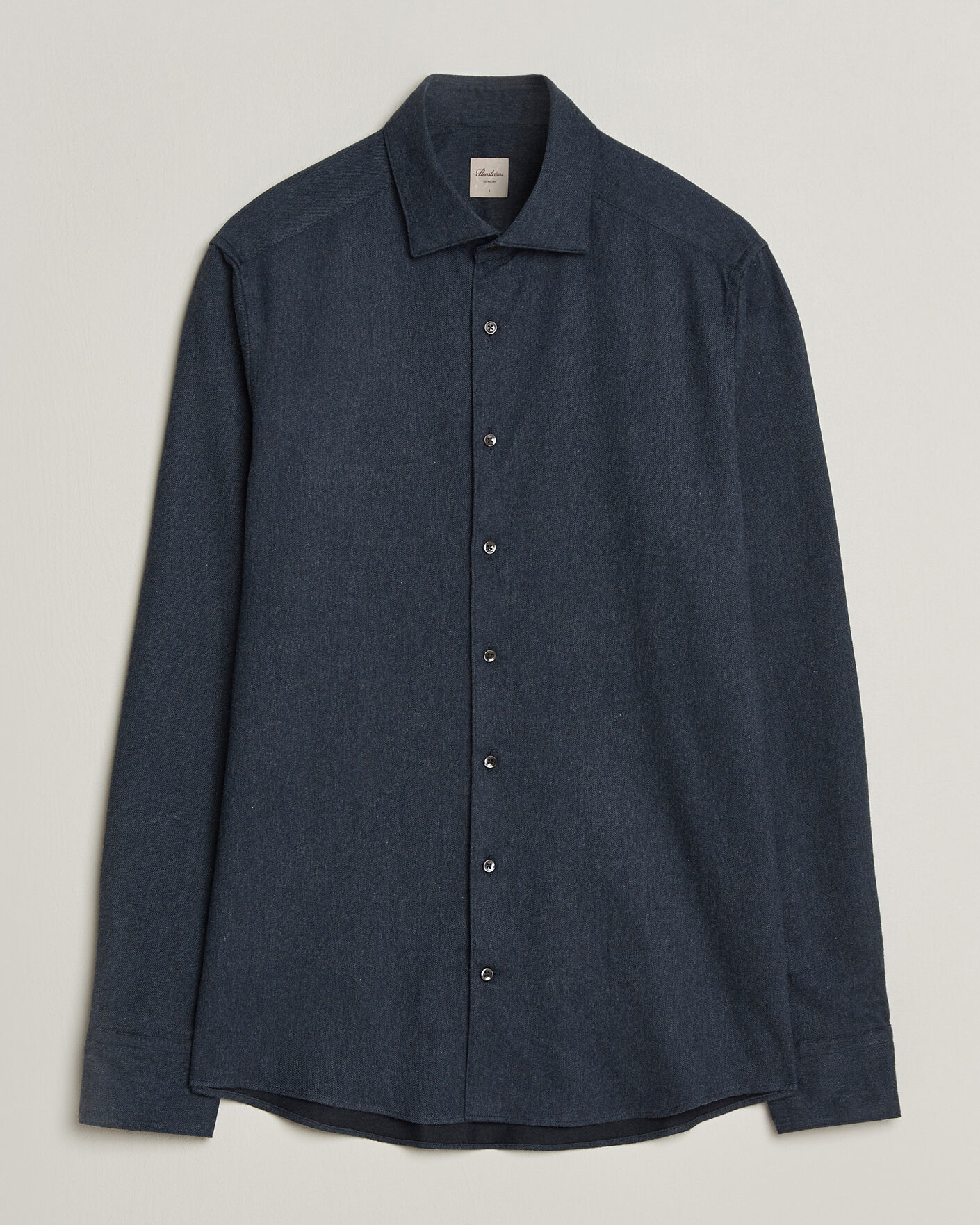 Herren | Hemden | Stenströms | Slimline Flannel Shirt Navy