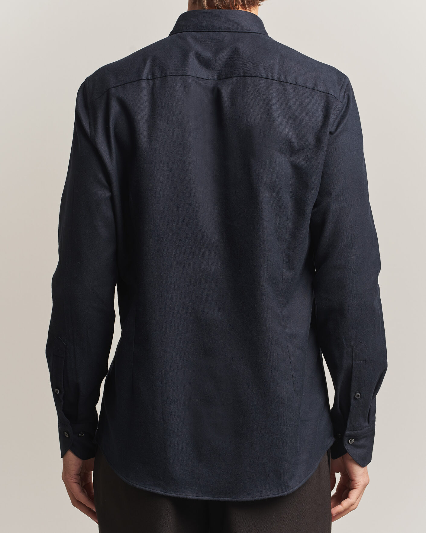 Herren | Hemden | Stenströms | Slimline Flannel Shirt Black