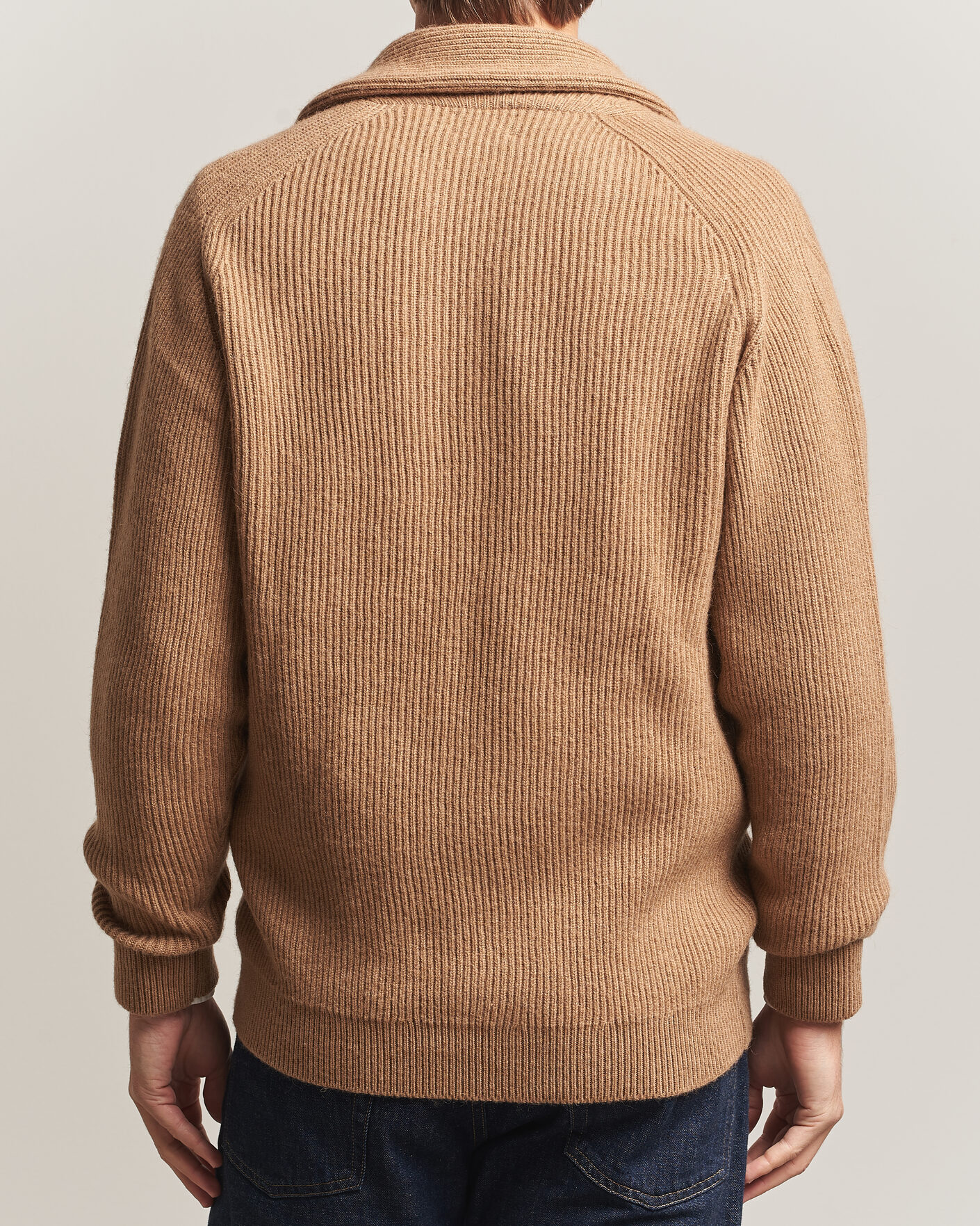 Herren | Pullover | William Lockie | Windsor Camelhair Shawl Cardigan Natural Brown