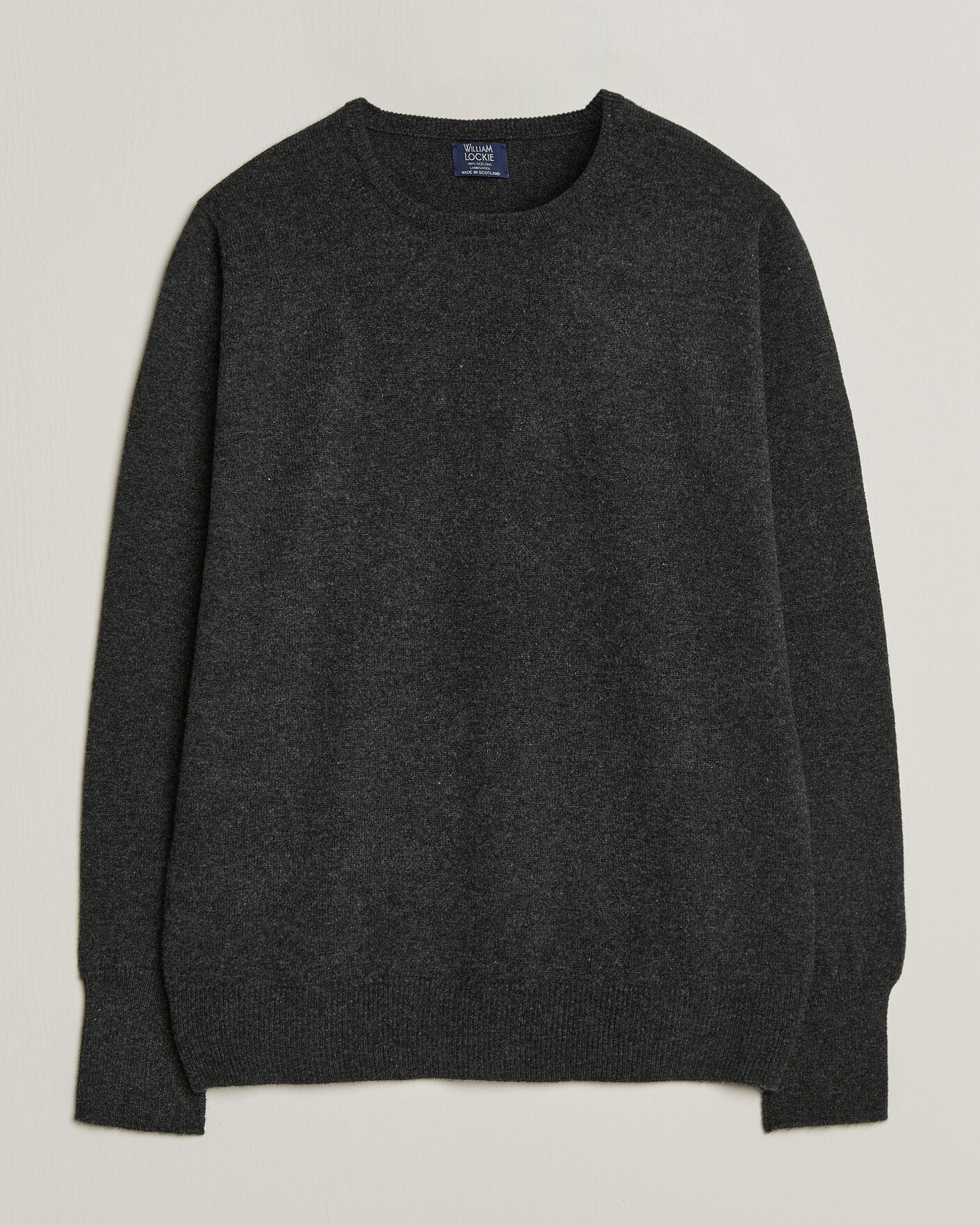 Herren | Pullover | William Lockie | Rob Lambswool Crewneck Charcoal
