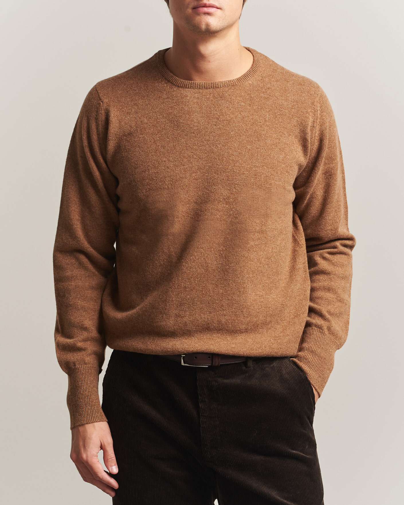 Herren | Pullover | William Lockie | Rob Lambswool Crewneck Driftwood