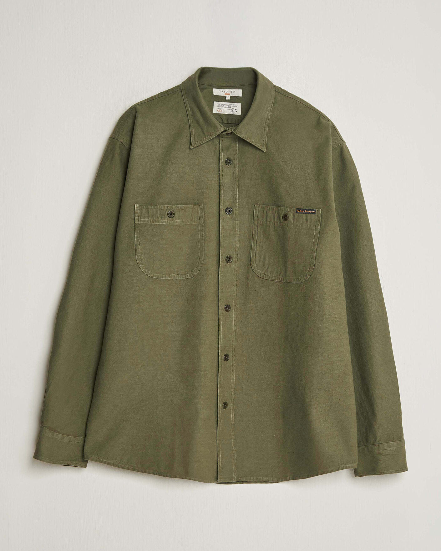 Herren | Hemden | Nudie Jeans | Julian Worker Shirt Olive Green
