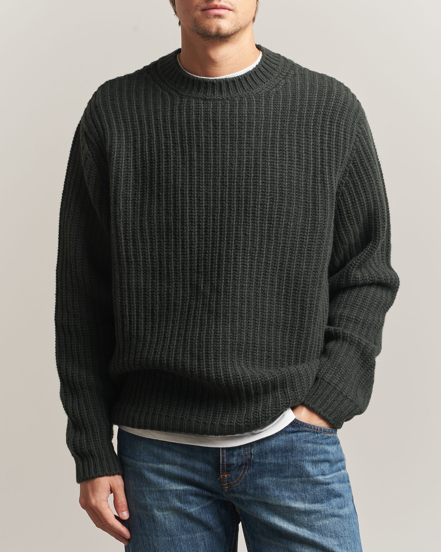 Herren | Pullover | Nudie Jeans | Gurry Chunky Knitted Sweater Racing Green