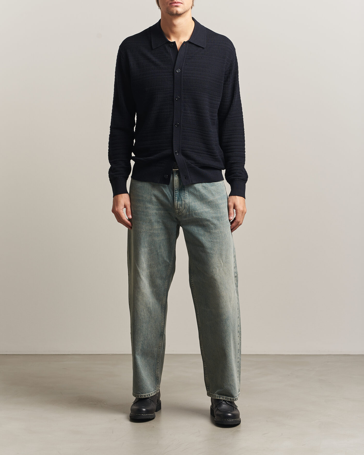 Herren | Pullover | NN07 | Nate Wool Knitted Cardigan Deep Navy
