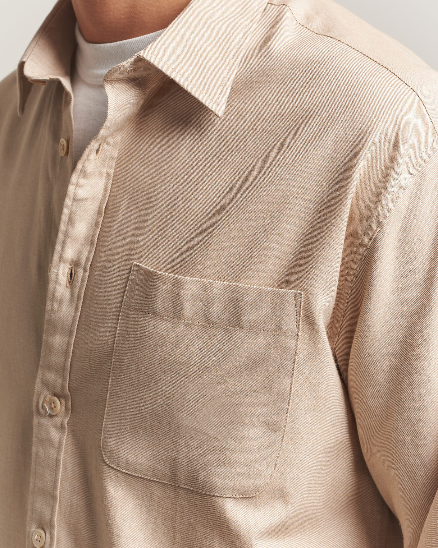 Herren | Hemden | NN07 | Deon Brushed Light Flannel Shirt Desert Khaki