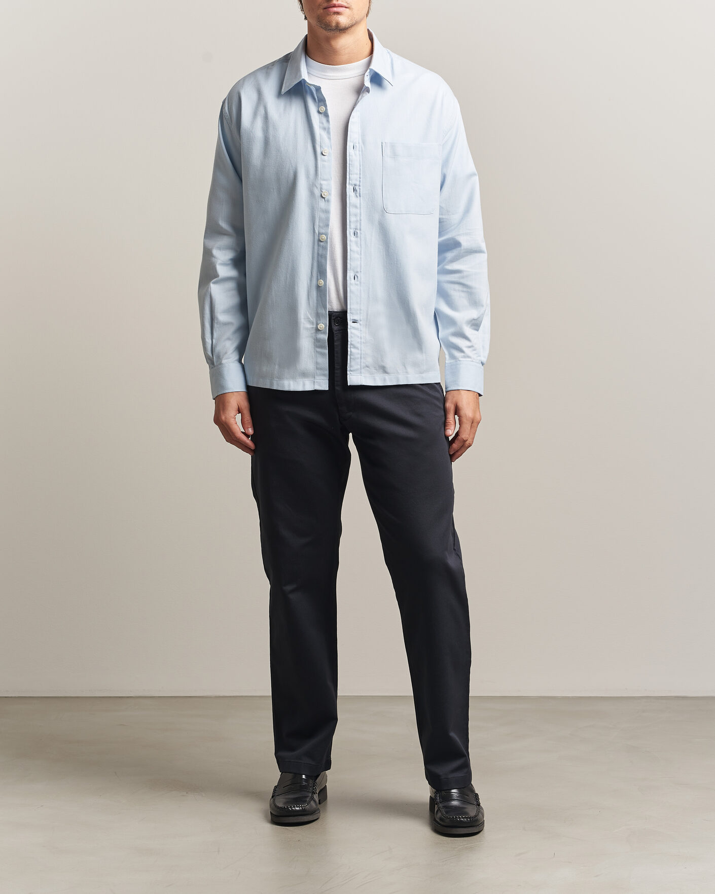 Herren | Hemden | NN07 | Deon Brushed Light Flannel Shirt Sky Mist