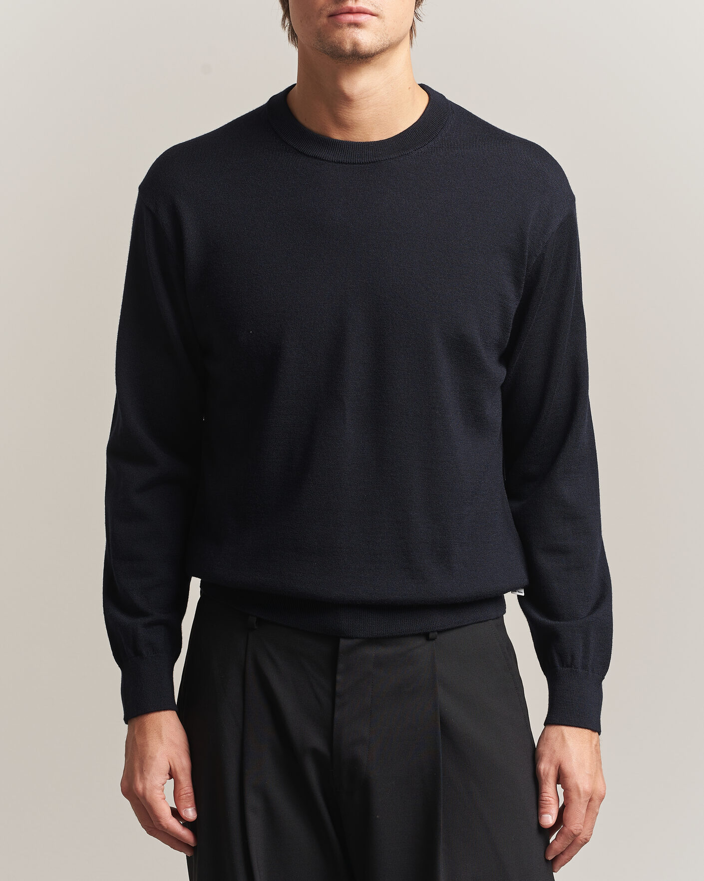 Herren | Pullover | NN07 | Nate Wool Knitted Crew Neck Deep Navy