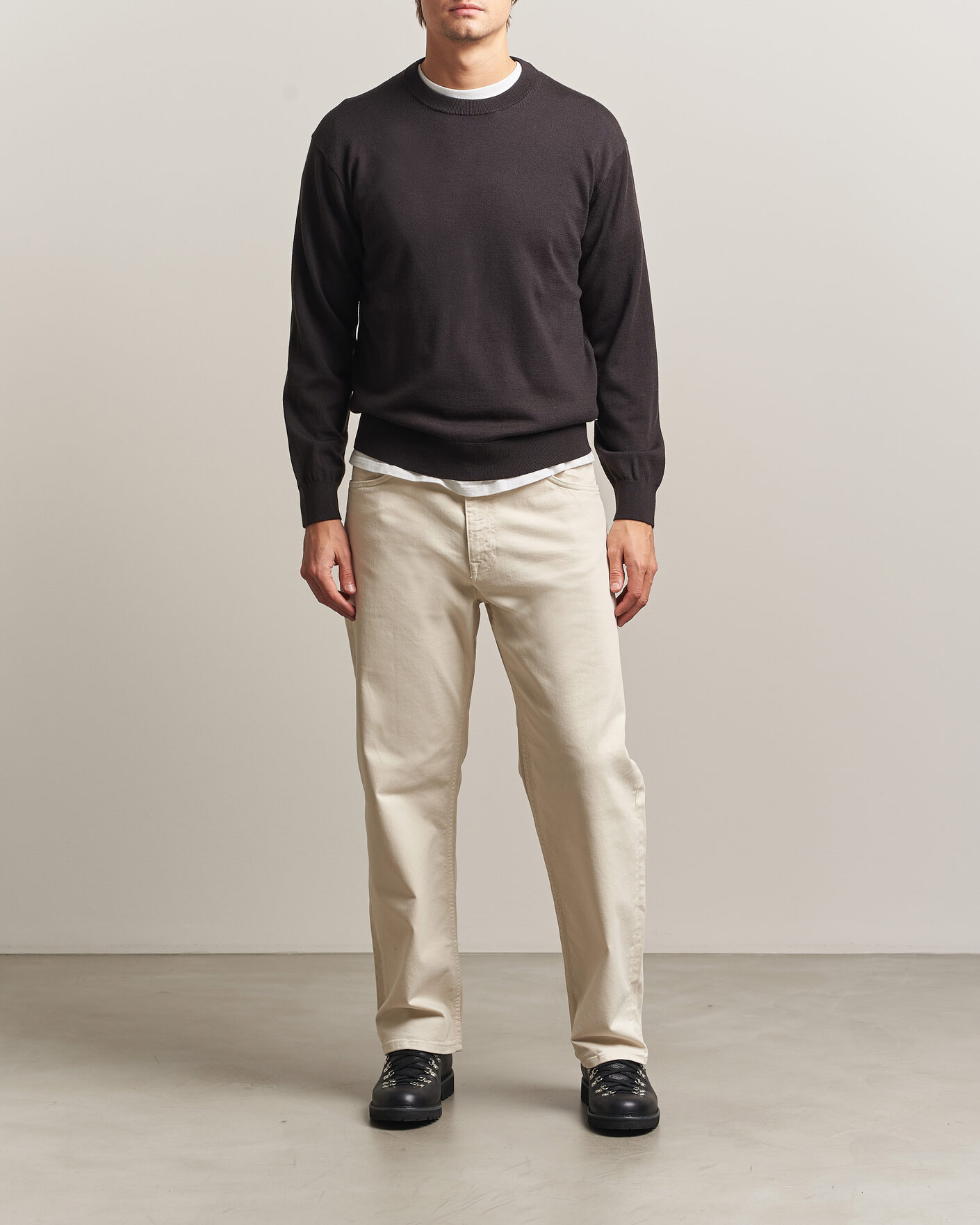 Herren | Pullover | NN07 | Nate Wool Knitted Crew Neck Deep Truffle