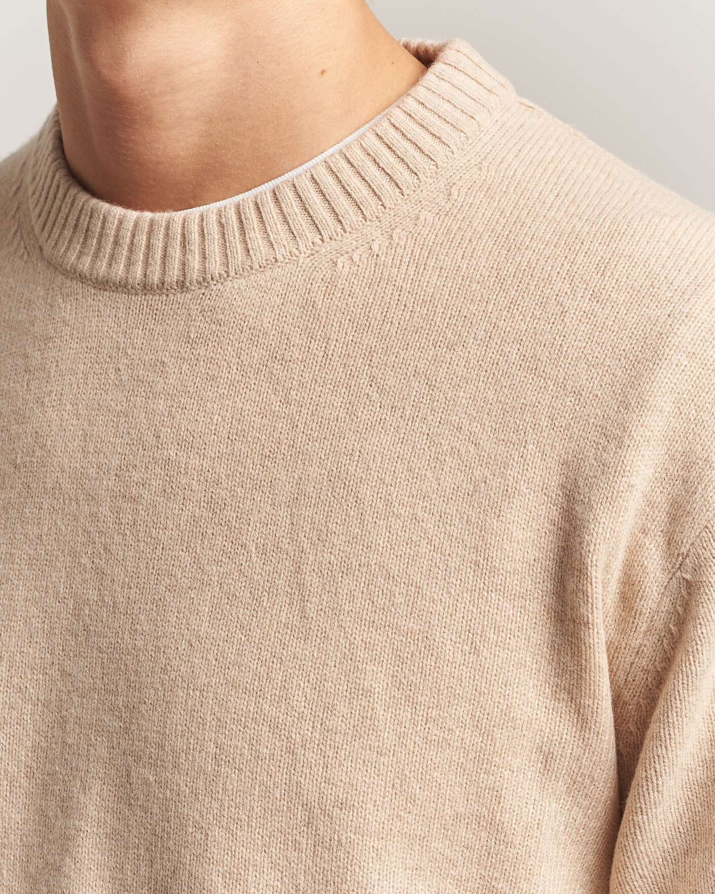 Herren | Pullover | NN07 | Russel Wool/Cotton Knitted Sweater Ecru