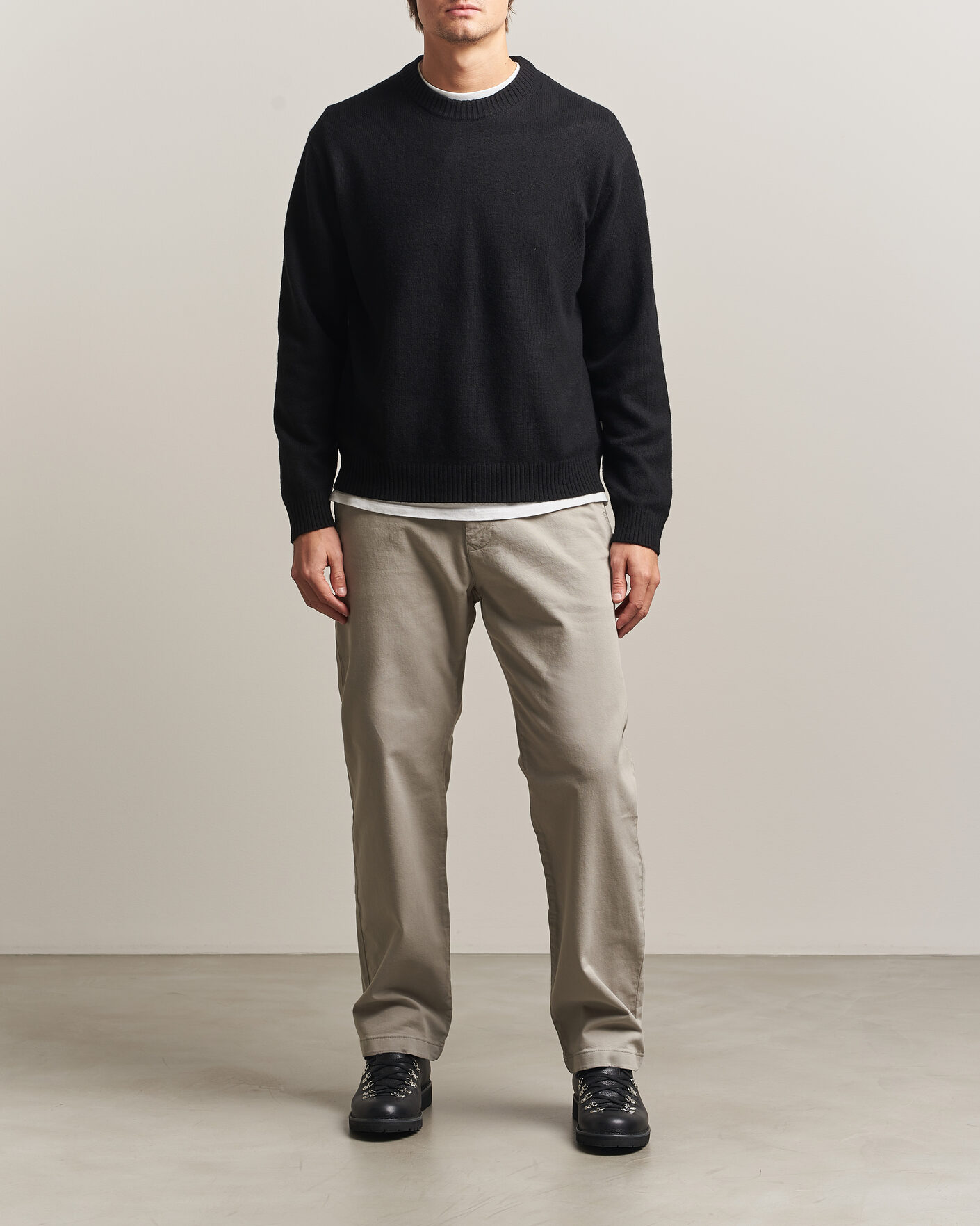 Herren | Pullover | NN07 | Russel Wool/Cotton Knitted Sweater Black