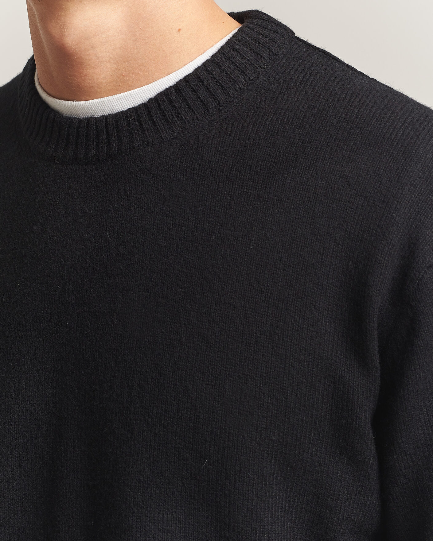 Herren | Pullover | NN07 | Russel Wool/Cotton Knitted Sweater Black