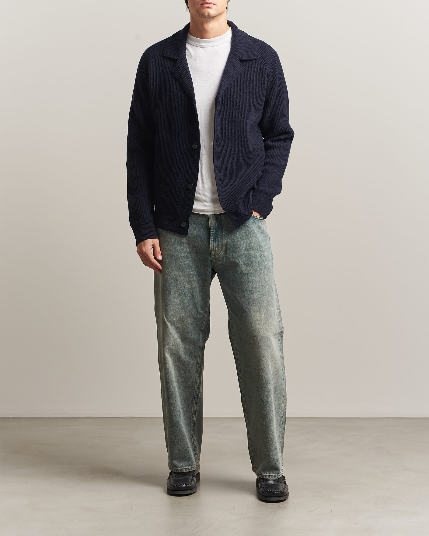 Herren | Pullover | NN07 | Shane Wool Knitted Cardigan Navy Blue