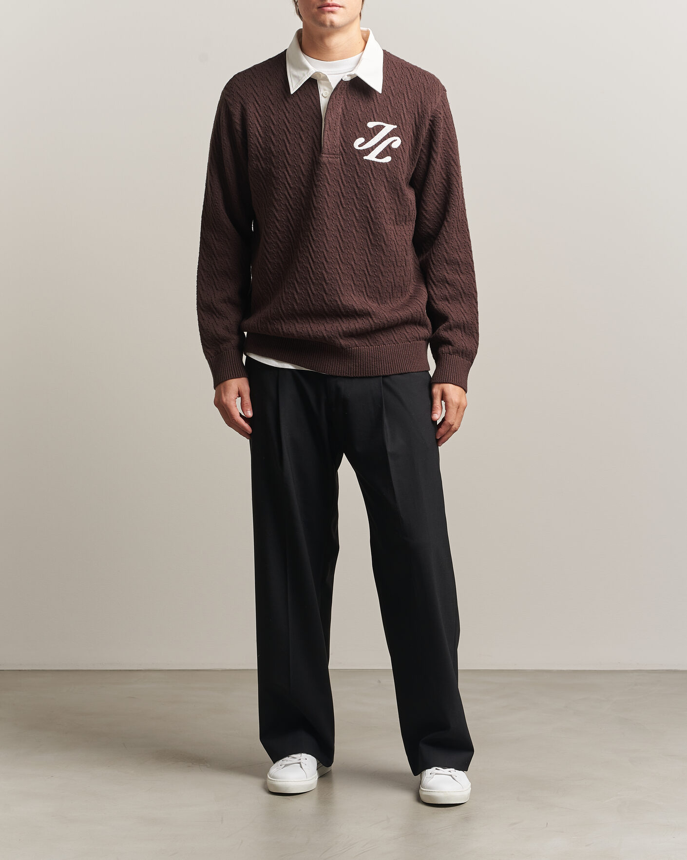 Herren | Pullover | J.Lindeberg | Johnny Knitted Rugby Seal Brown