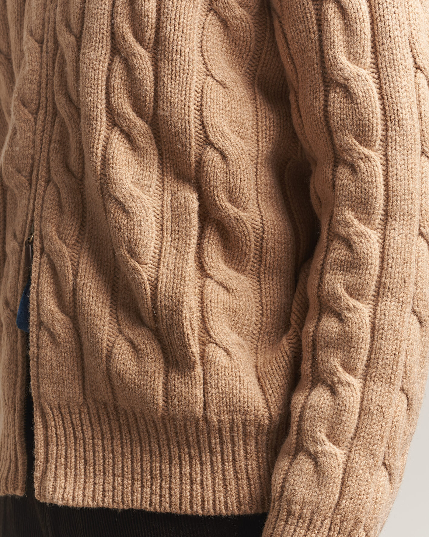 Herren | Pullover | Polo Ralph Lauren | Wool/Alpaca Cable Full-Zip Camel Melange