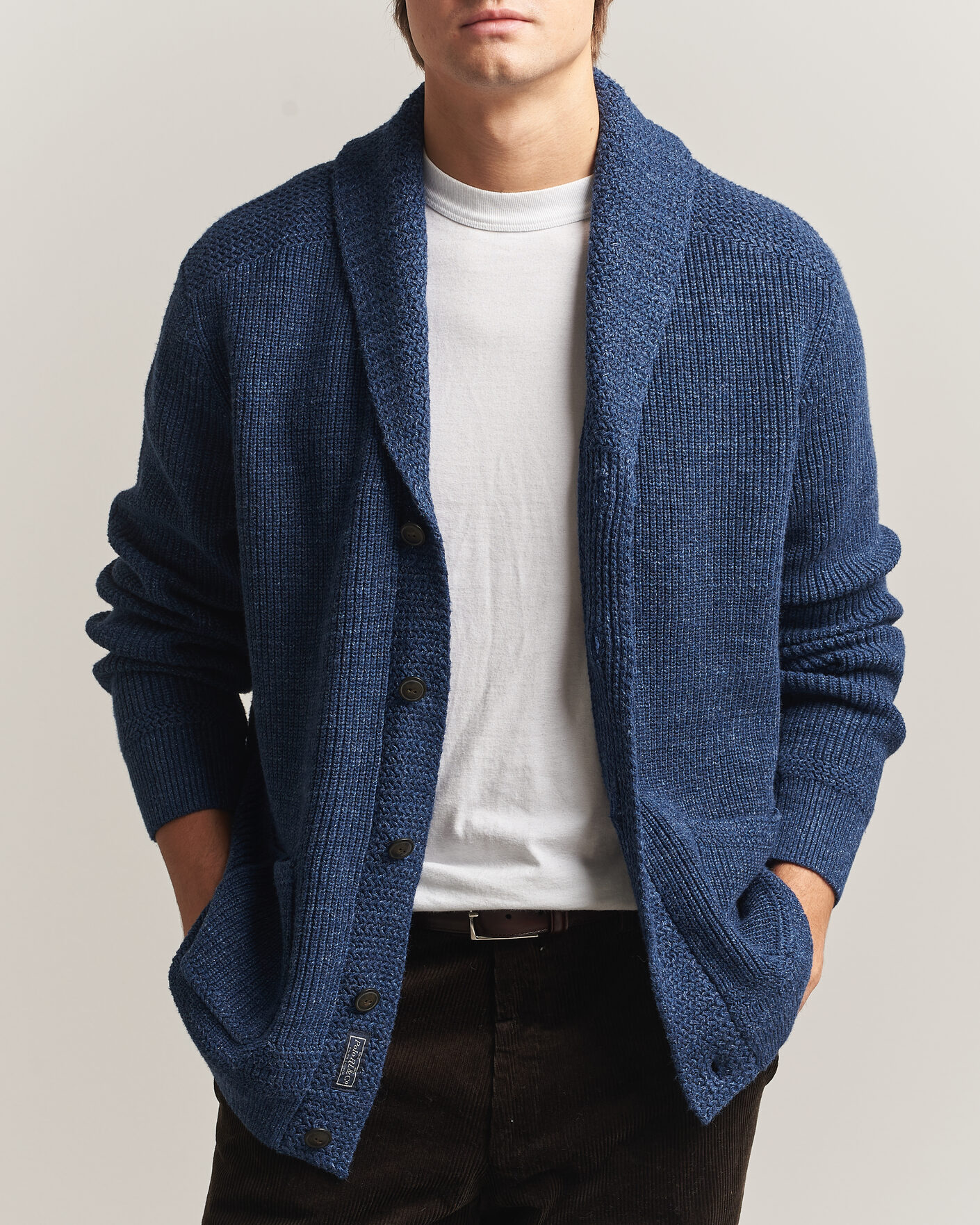 Herren | Pullover | Polo Ralph Lauren | Cotton Shawl Cardigan Blue Marl