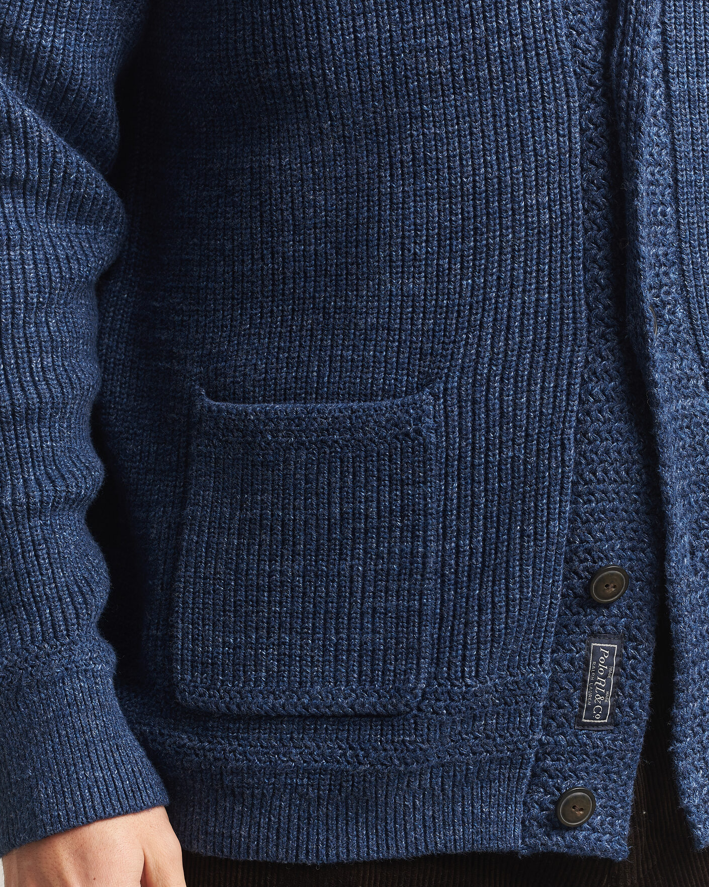 Herren | Pullover | Polo Ralph Lauren | Cotton Shawl Cardigan Blue Marl