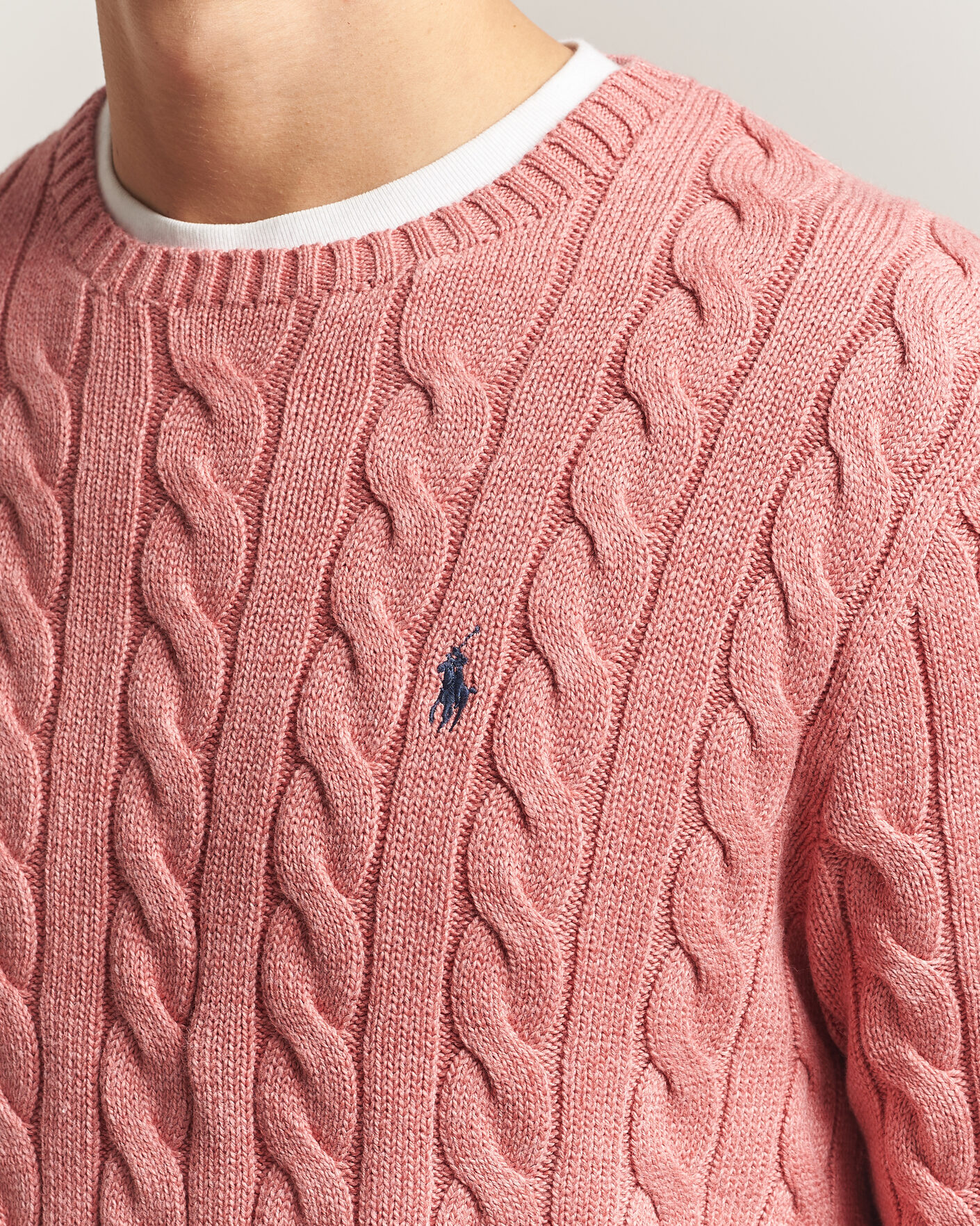 Herren | Pullover | Polo Ralph Lauren | Cotton Cable Pullover Faded Cranberry Heather