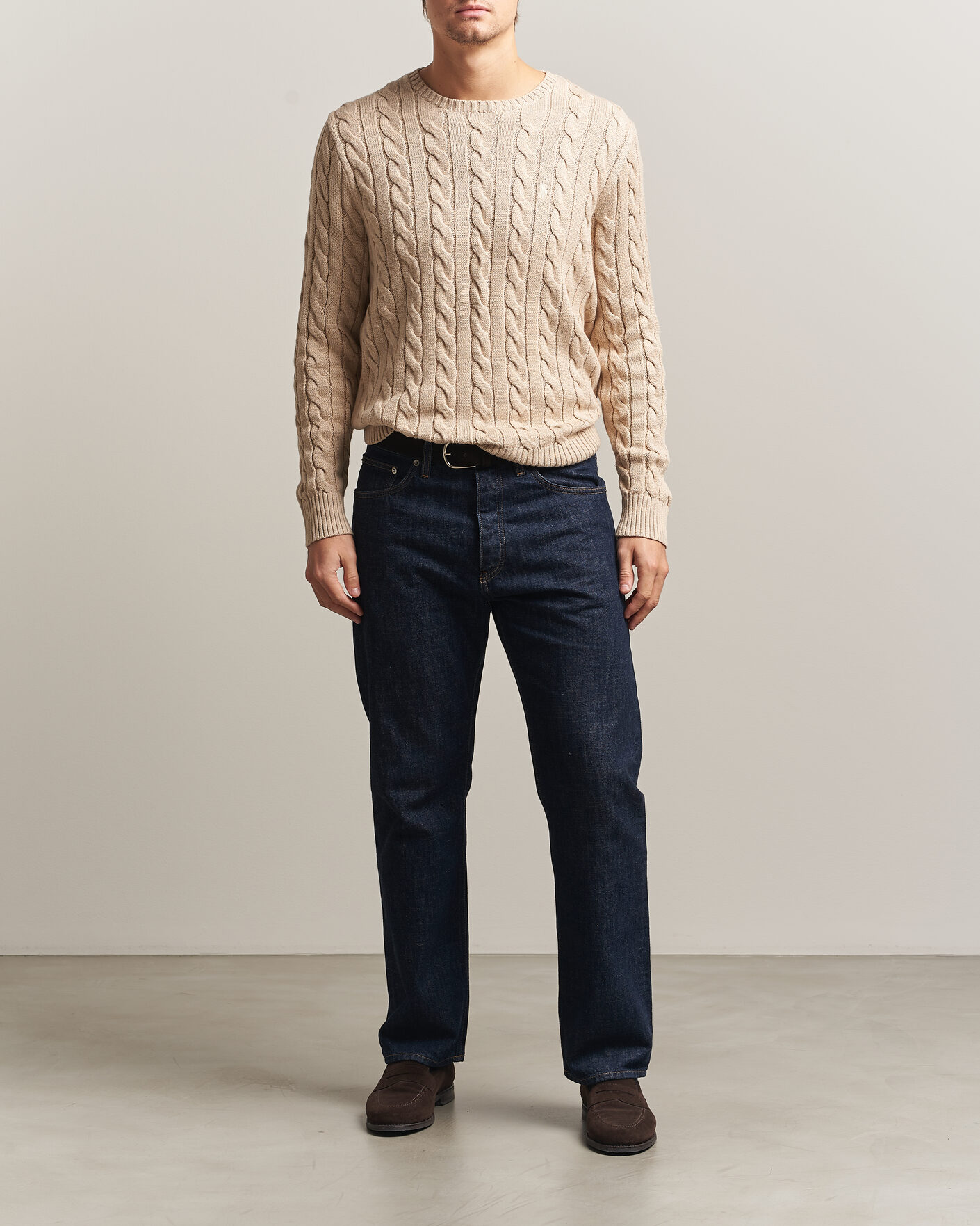 Herren | Pullover | Polo Ralph Lauren | Cotton Cable Pullover Jicama Brown Heather