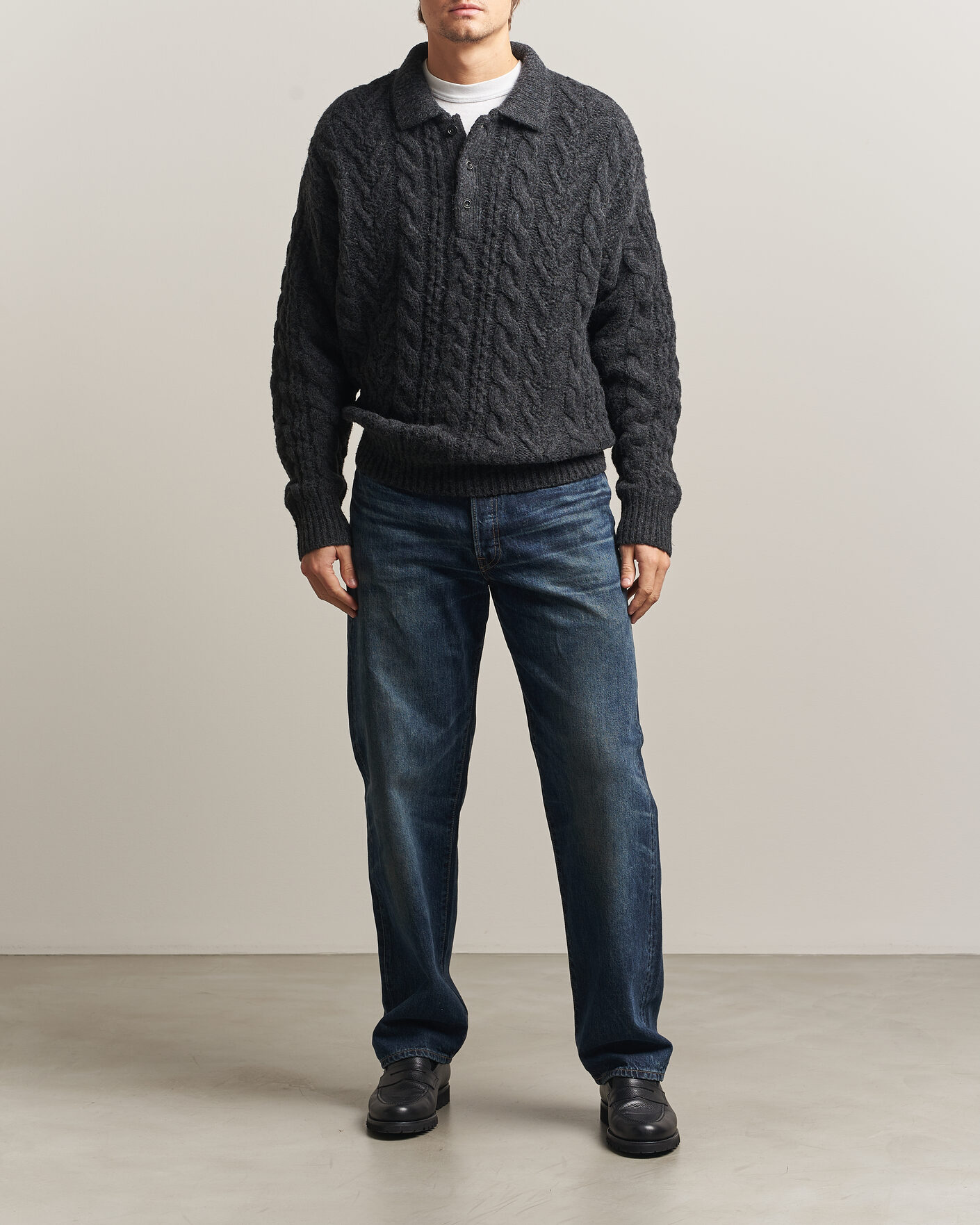 Herren | Pullover | Polo Ralph Lauren | Wool Blend Aran Sweater Hawks Eye Heather