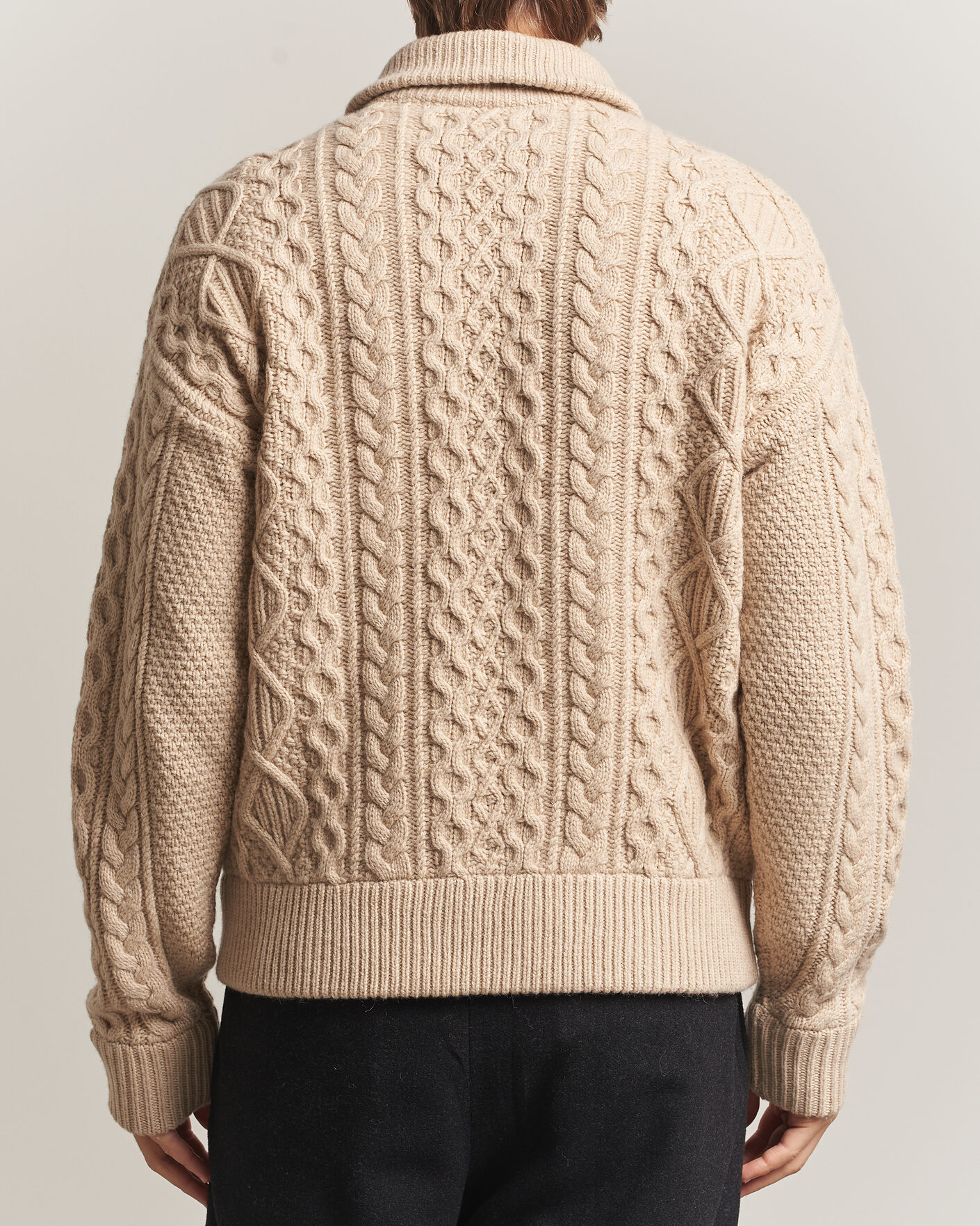 Herren | Pullover | Polo Ralph Lauren | Wool/Alpaca Aran Full-Zip Jicama Brown Heather