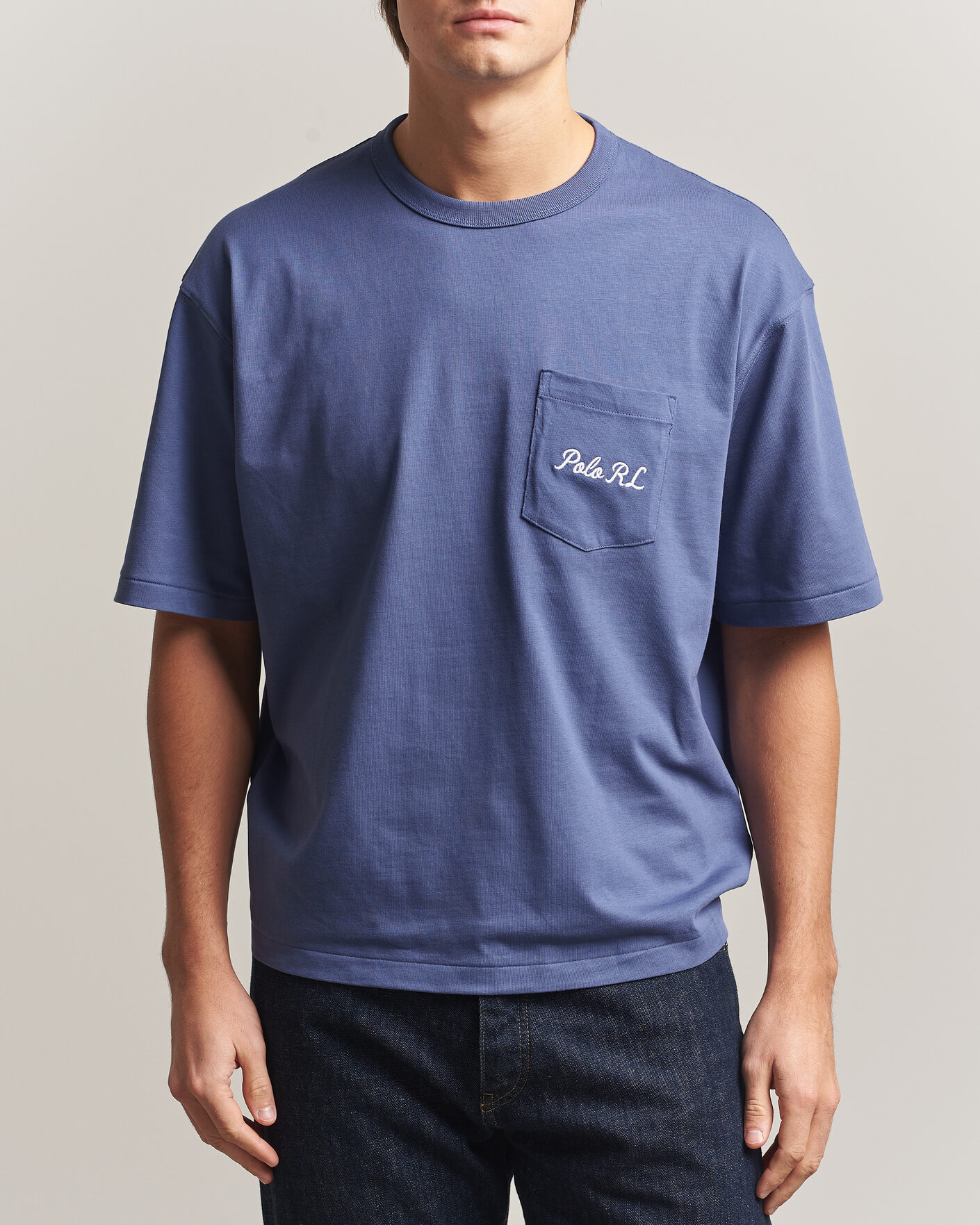 Herren | T-Shirts | Polo Ralph Lauren | Back Print Bear Pocket Tee Classic Blue