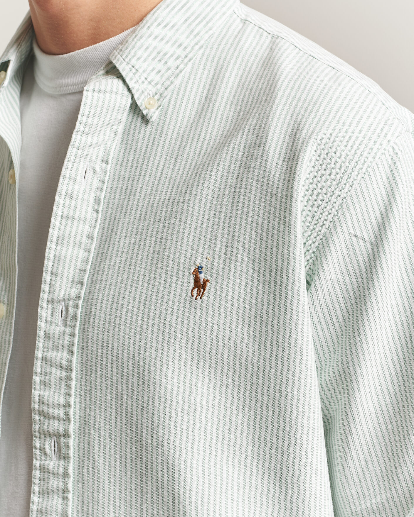 Herren | Hemden | Polo Ralph Lauren | Custom Slim Fit Oxford Shirt Pistachio/White