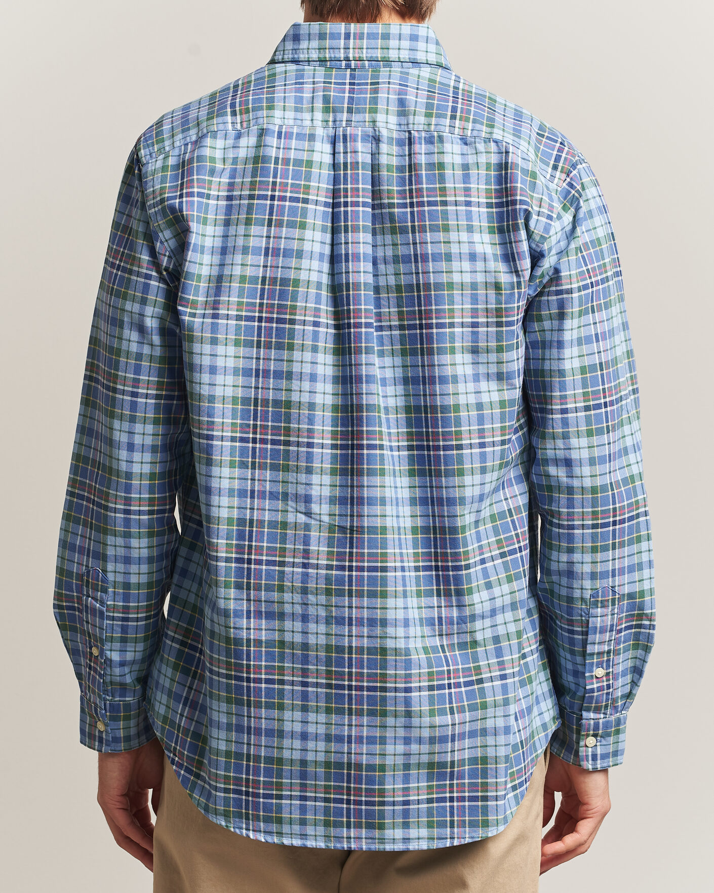 Herren | Hemden | Polo Ralph Lauren | Custom Slim Fit Check Oxford Shirt Blue Dusty/Green