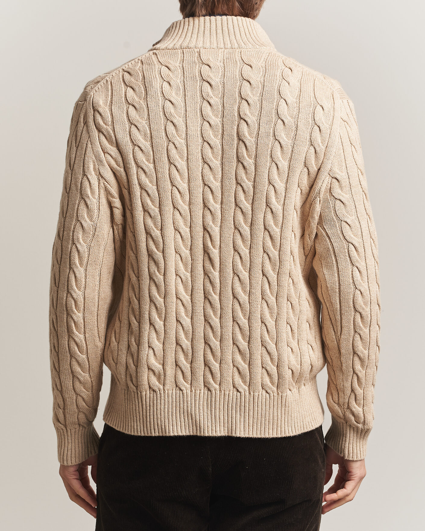 Herren | Pullover | Polo Ralph Lauren | Cotton Cable Half Zip Brown Heather