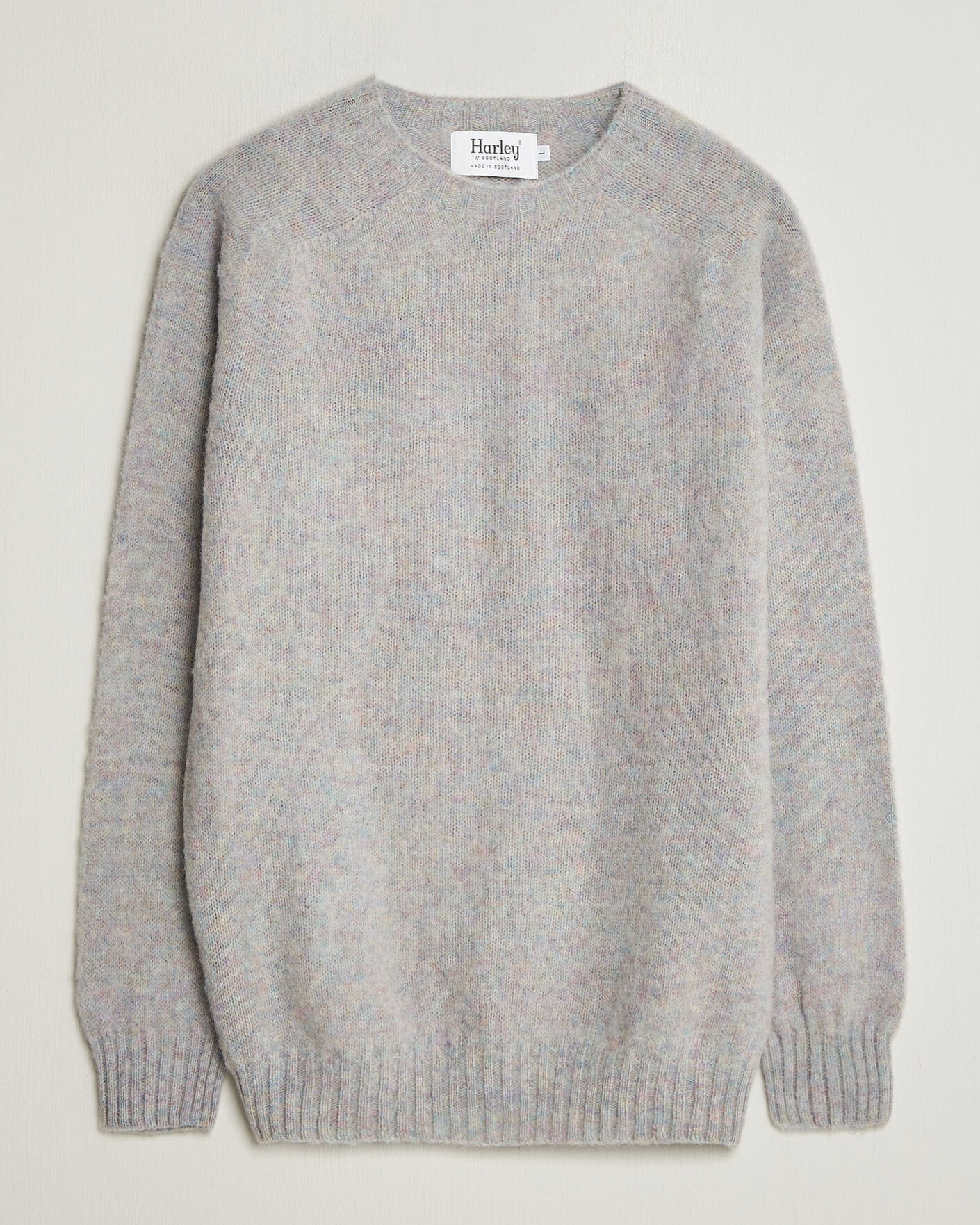 Herren | Pullover | Harley Of Scotland | Brushed Supersoft Lambswool Crewneck Aurora