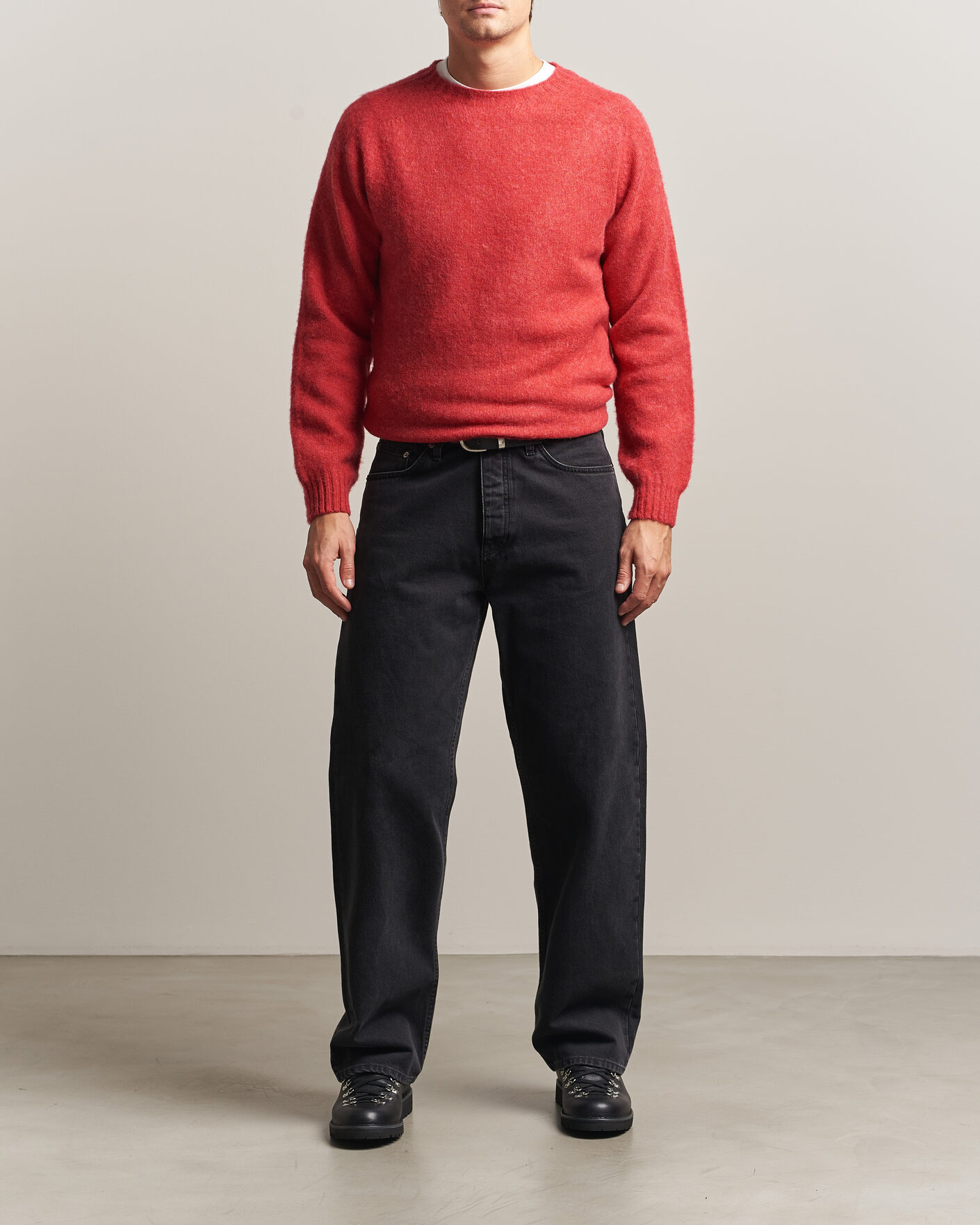 Herren | Pullover | Harley Of Scotland | Brushed Supersoft Lambswool Crewneck Damask
