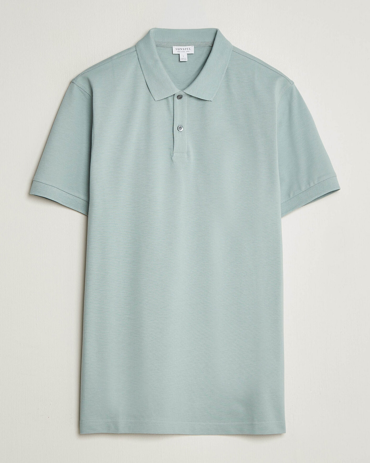 Herren | Poloshirts | Sunspel | Short Sleeve Pique Polo Light Green