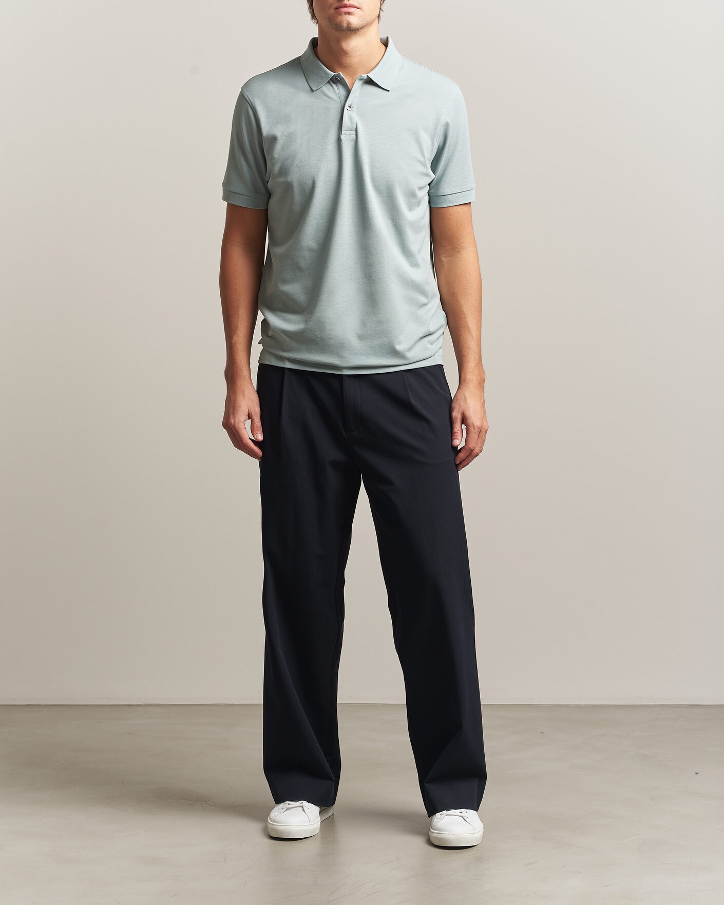 Herren | Poloshirts | Sunspel | Short Sleeve Pique Polo Light Green