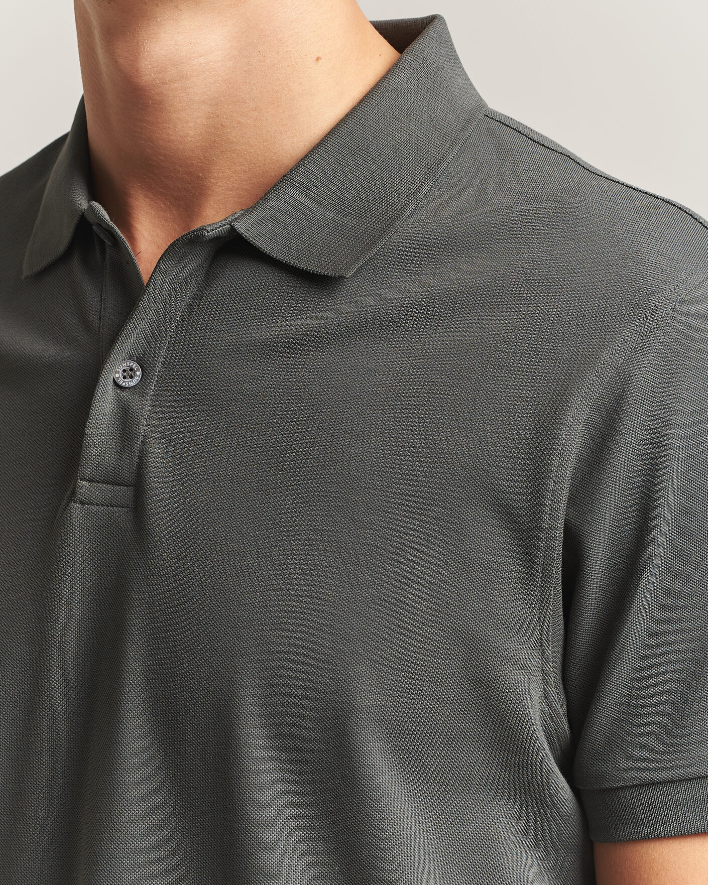 Herren | Poloshirts | Sunspel | Short Sleeve Pique Polo Slate Green