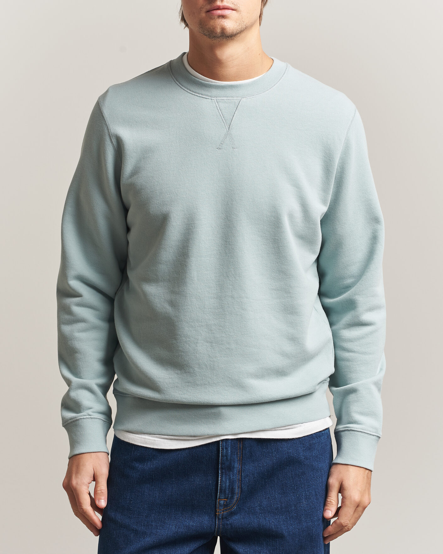 Herren | Pullover | Sunspel | Loopback Sweatshirt Light Green