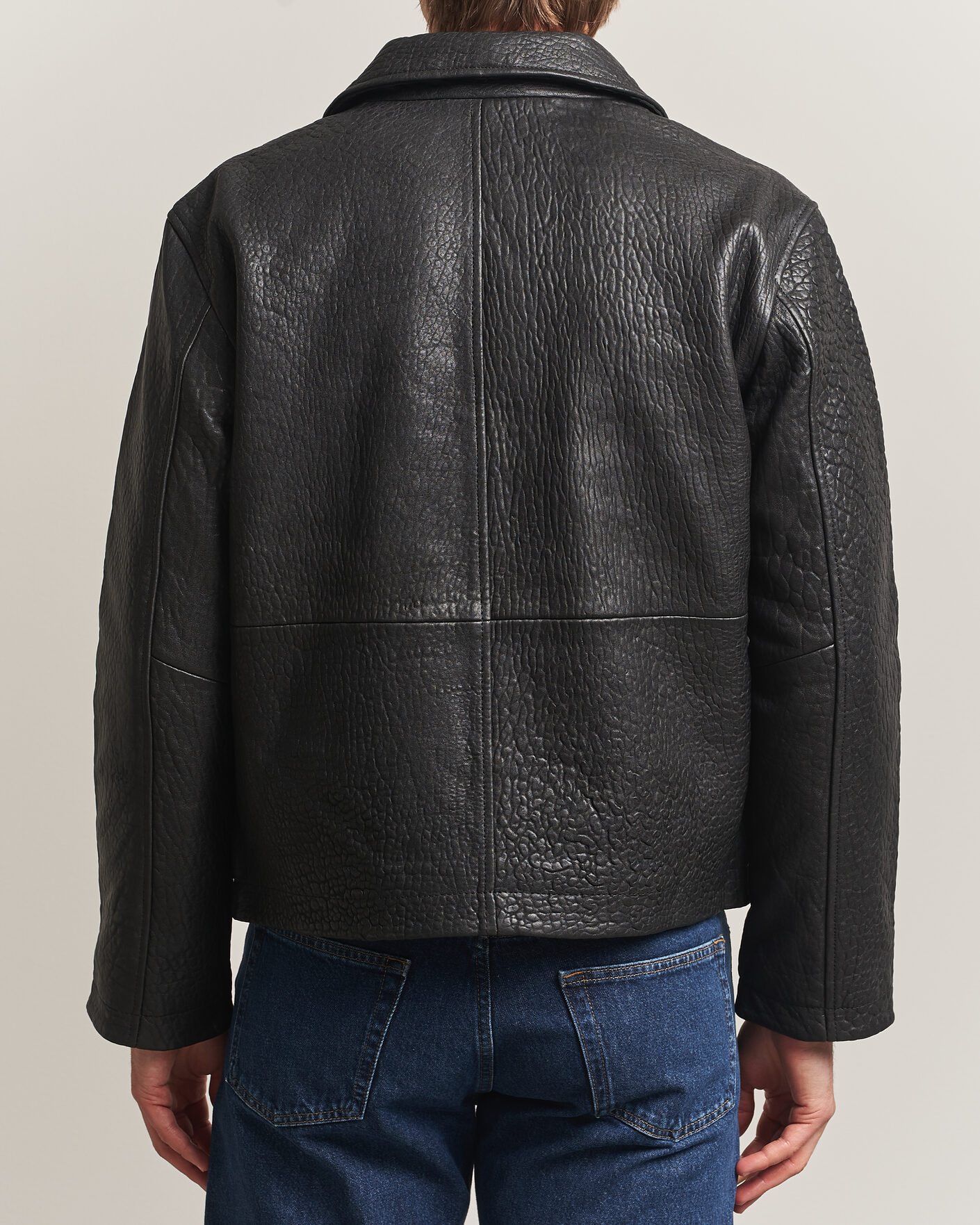 Herren | Jacken | Sunflower | Short Leather Jacket Black