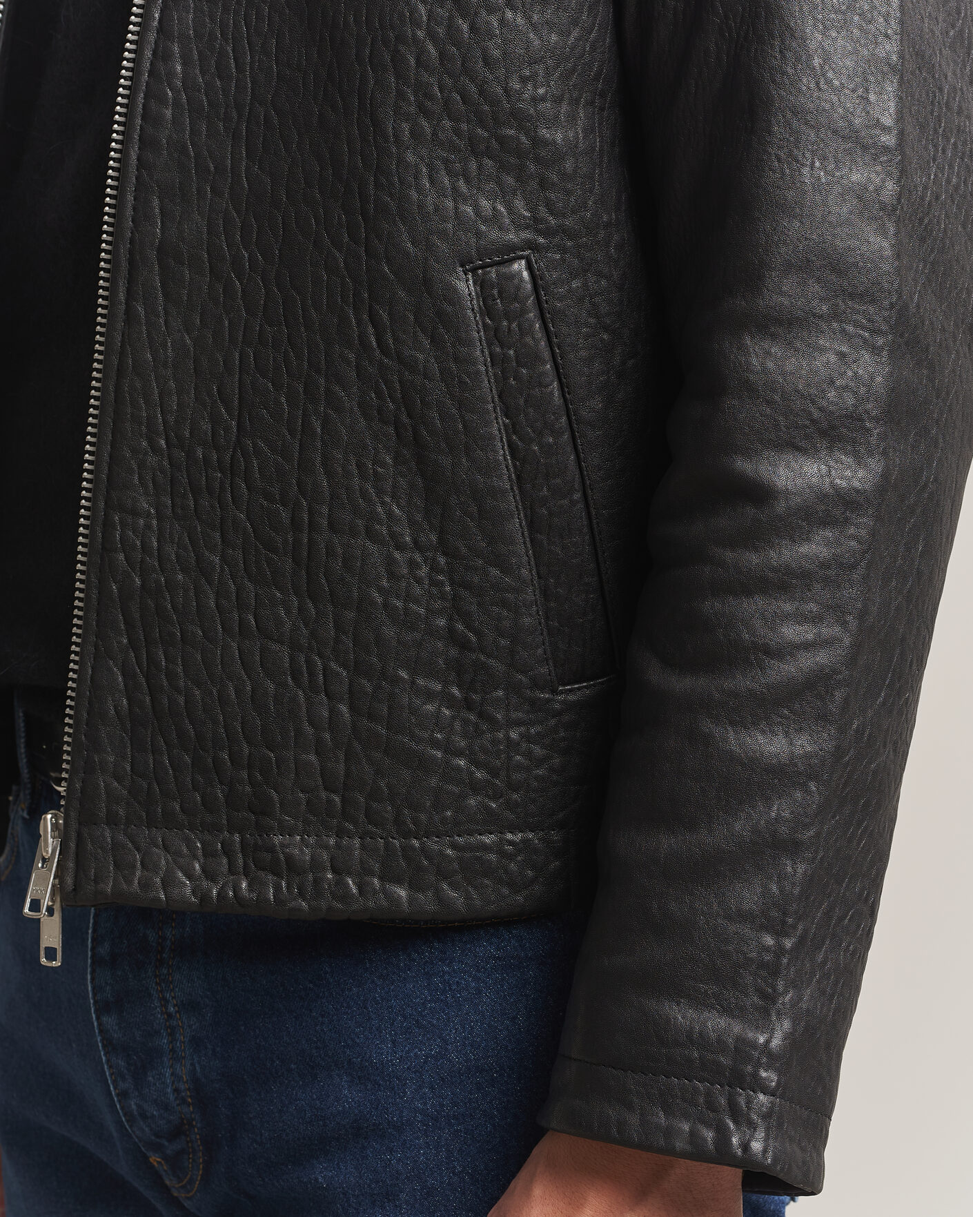 Herren | Jacken | Sunflower | Short Leather Jacket Black