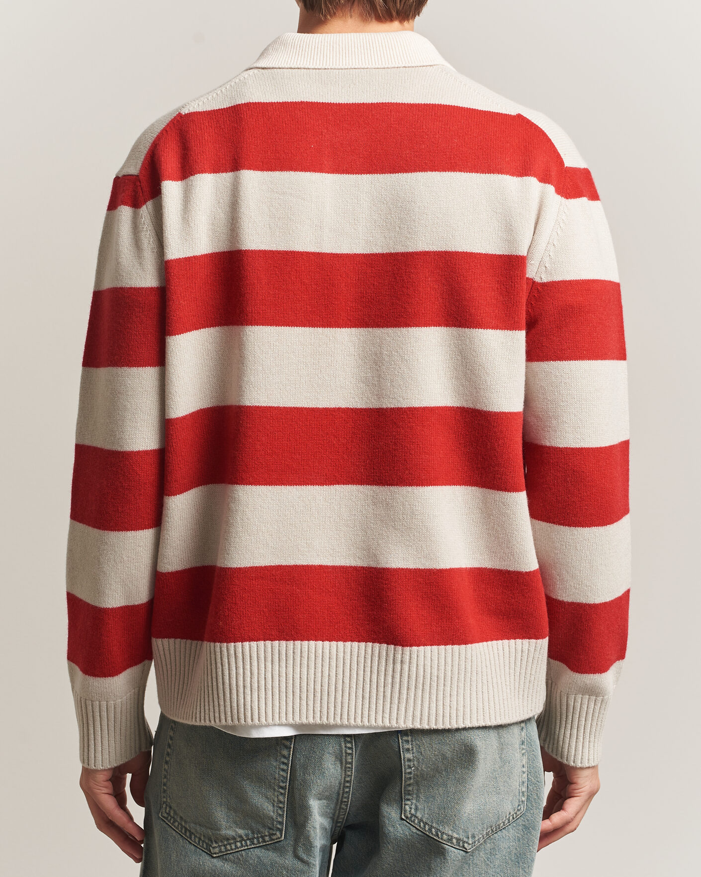 Herren | Pullover | Forét | Frost Stripe Knit Polo Red