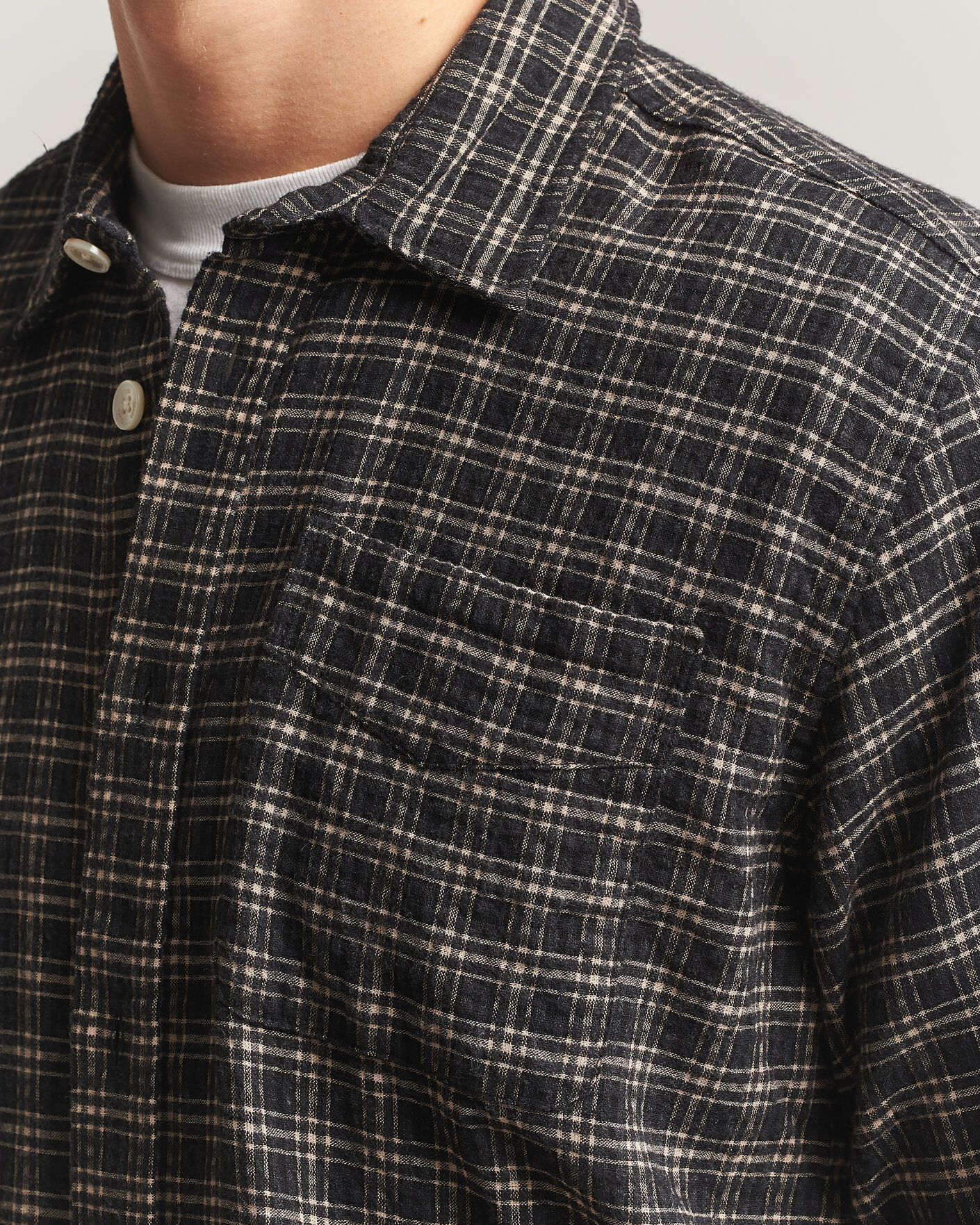 Herren | Hemden | Forét | Form Regular Fit Italian Check Shirt Black