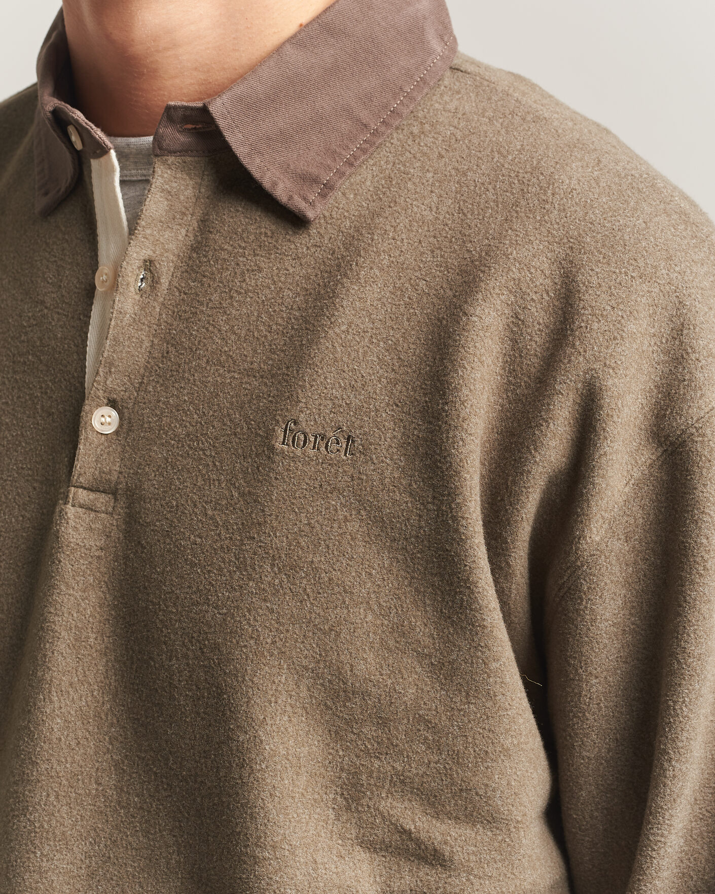 Herren | Pullover | Forét | Herb Brushed Rugby Washed Brown